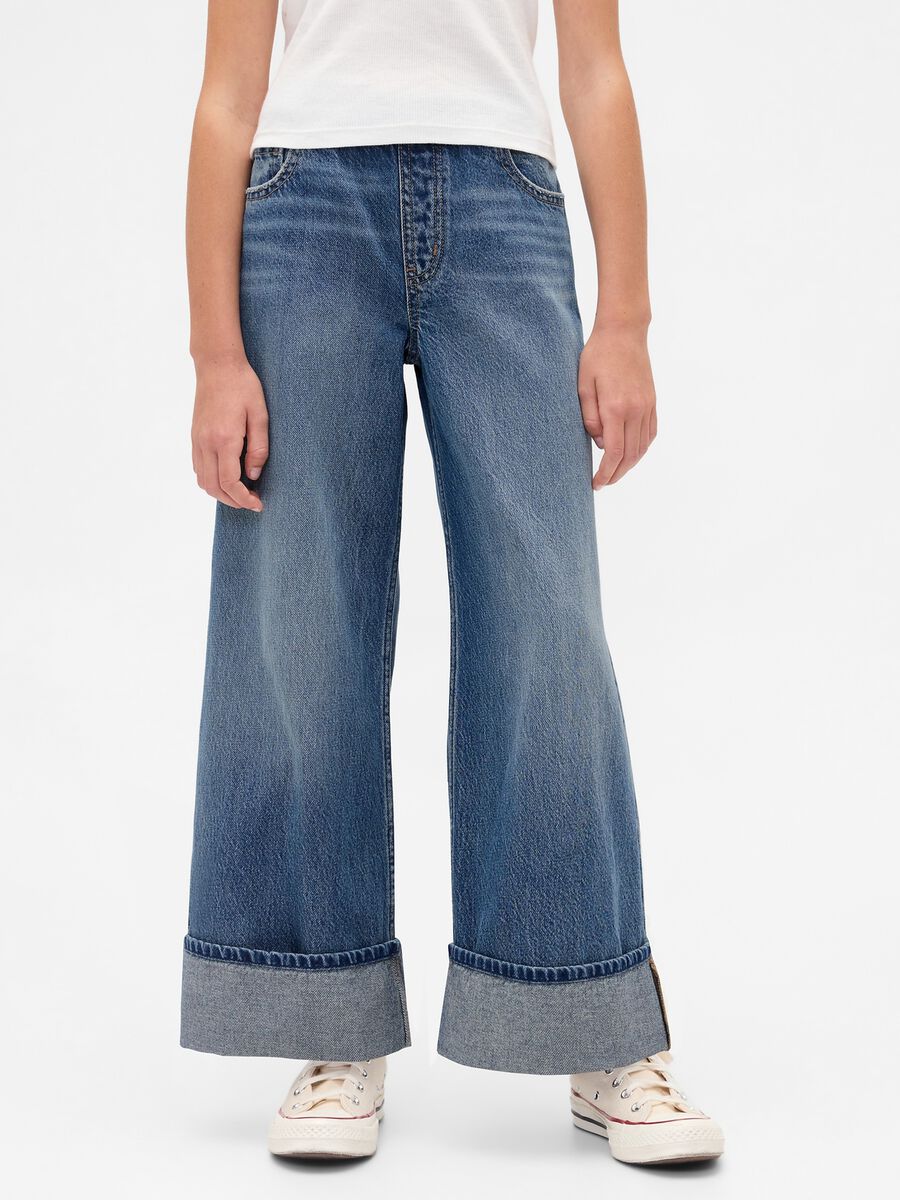 Jeans ampi in denim per bambina Bambina_1