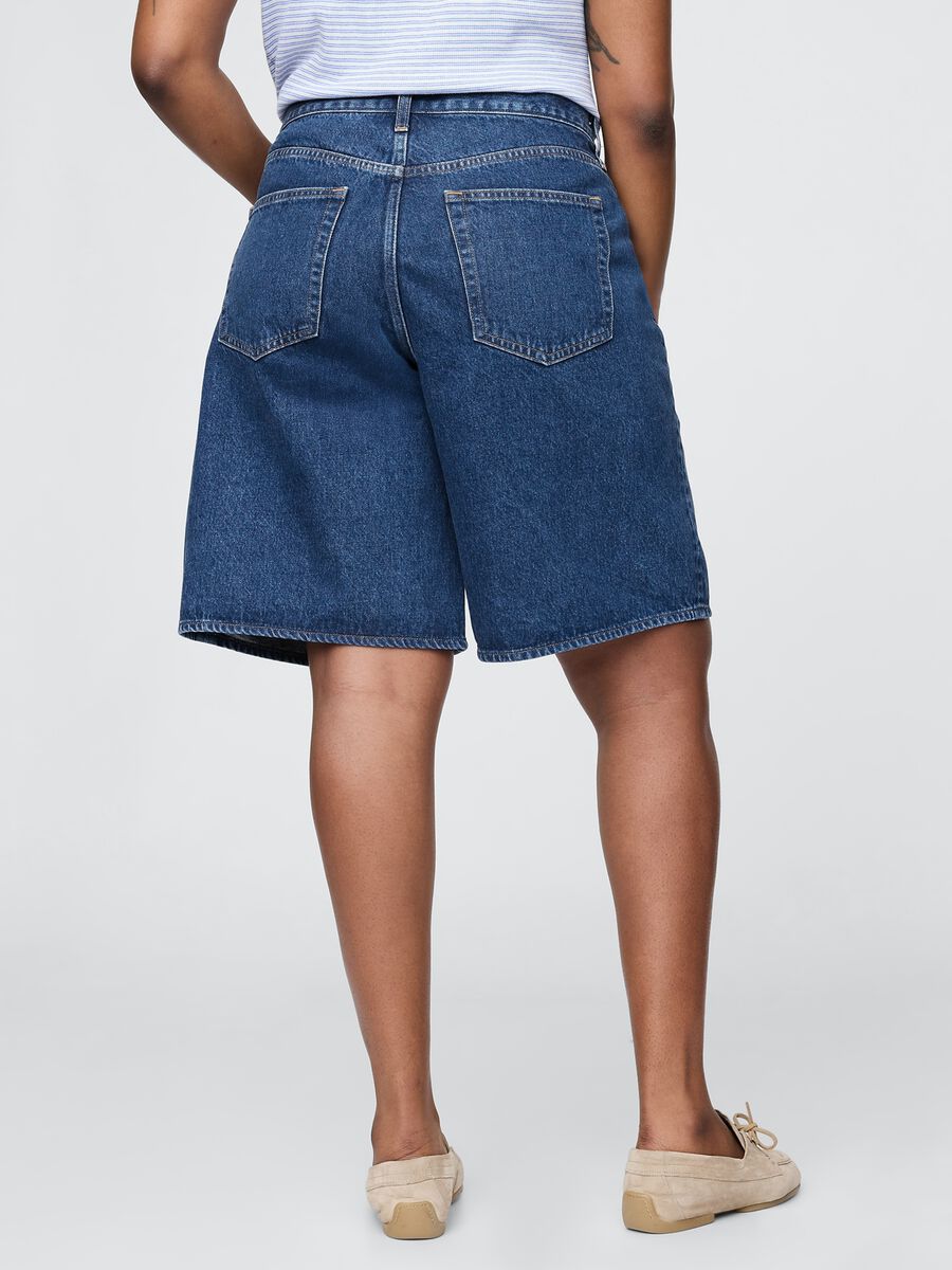 Pantaloncini in denim blu Donna_5