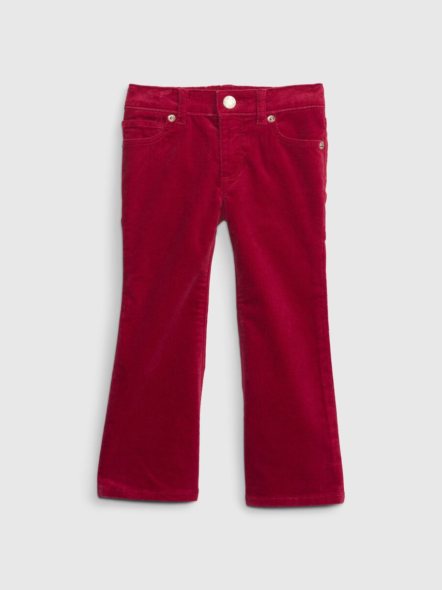 Flare-fit velvet trousers Newborn Boy_0