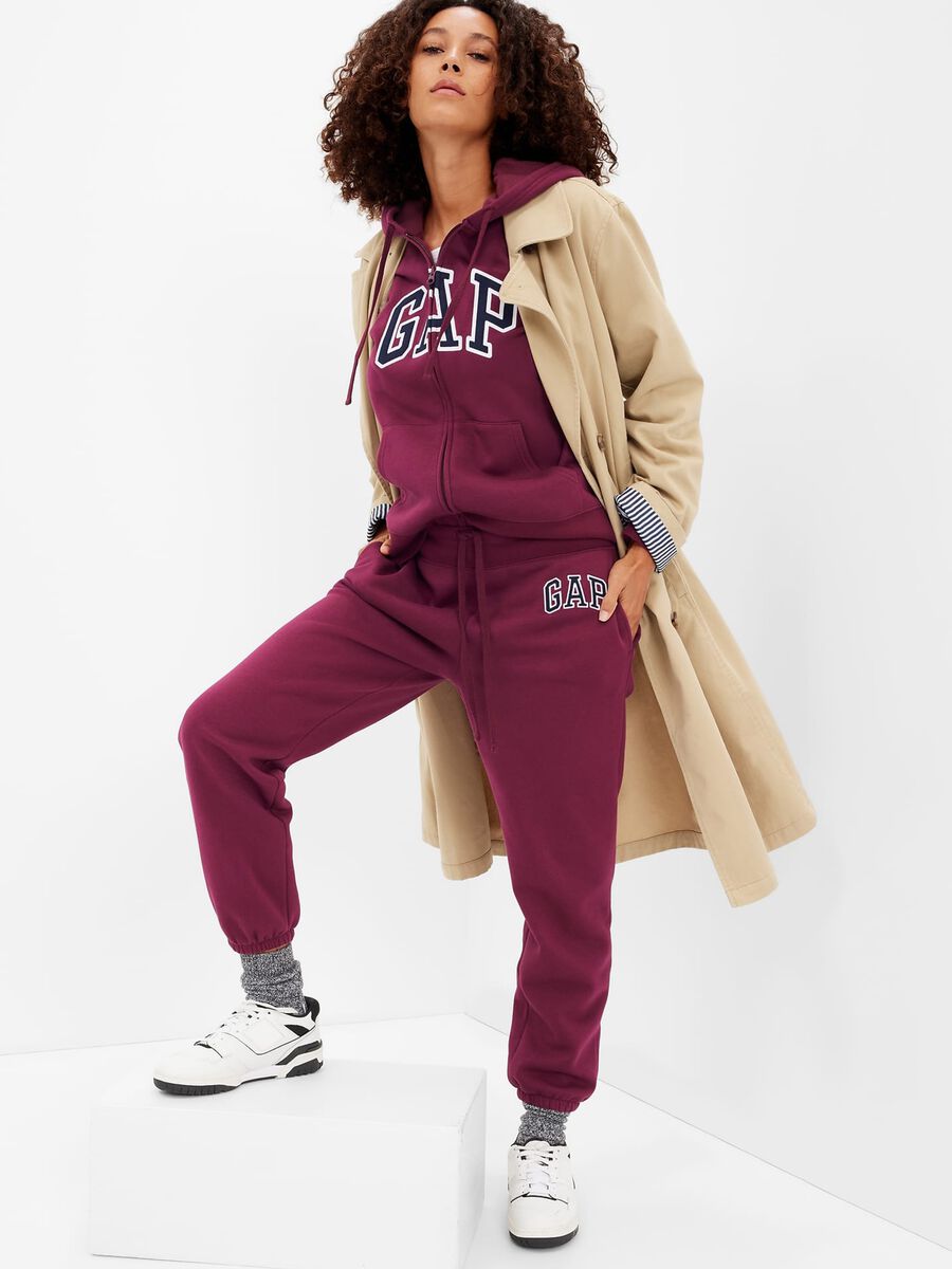 Joggers in felpa con ricamo logo Donna_0