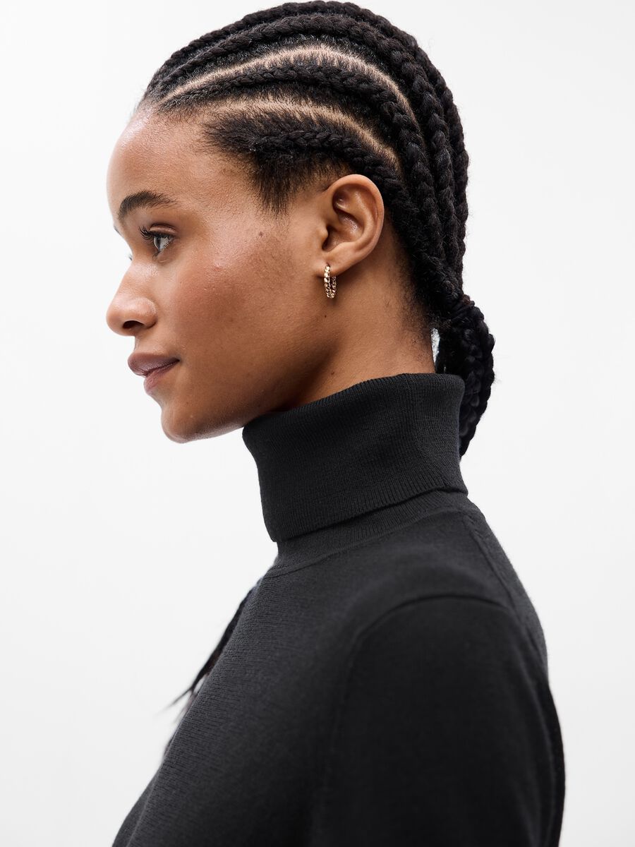 Merino wool pullover with high neck Woman_2