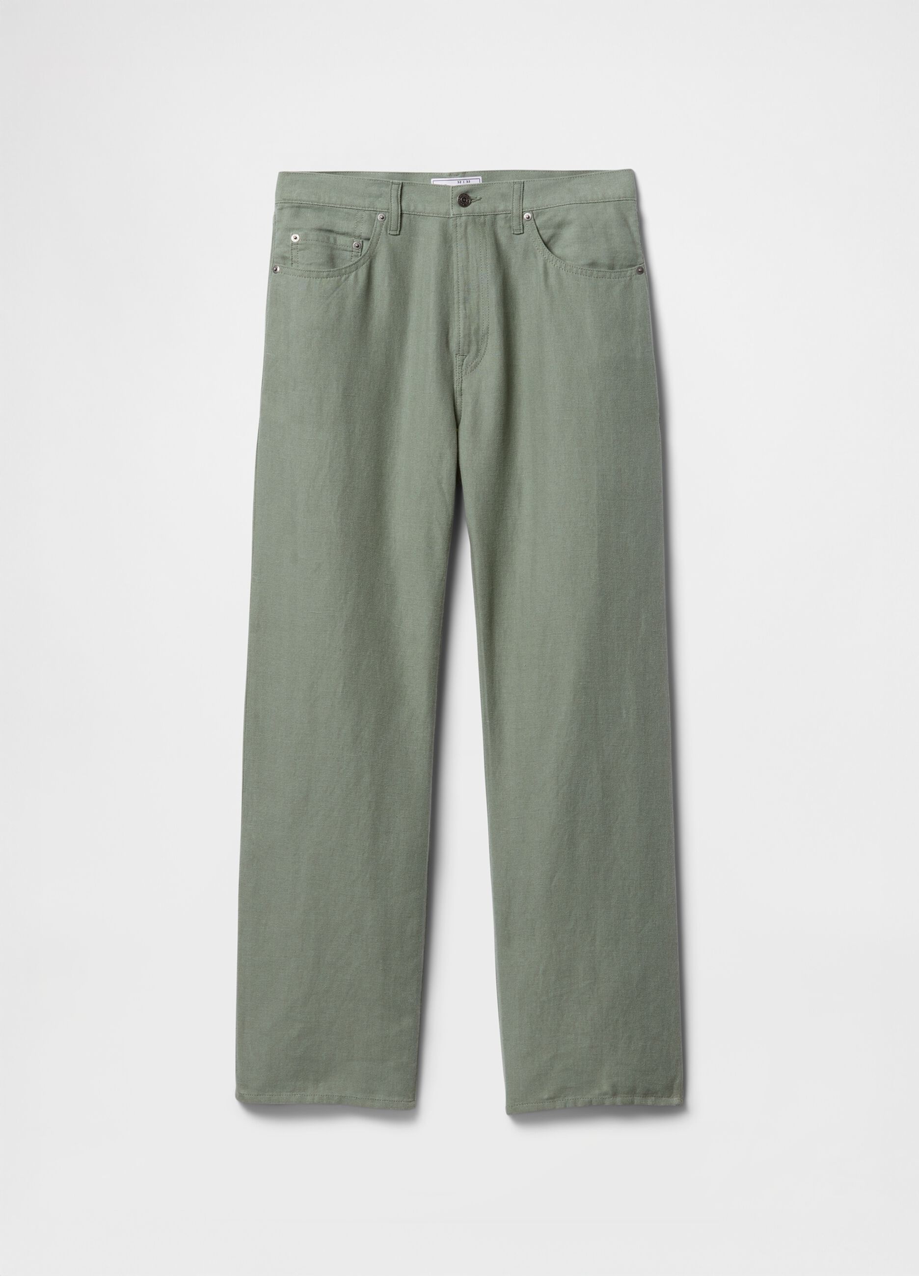 Pantaloni verde chiaro in misto tessuto_5