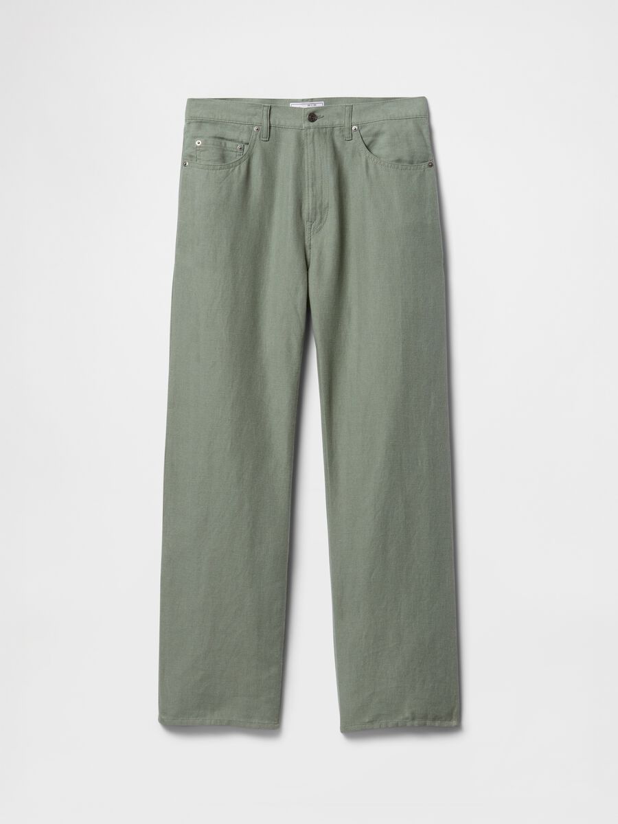 Pantaloni verde chiaro in misto tessuto Man_5