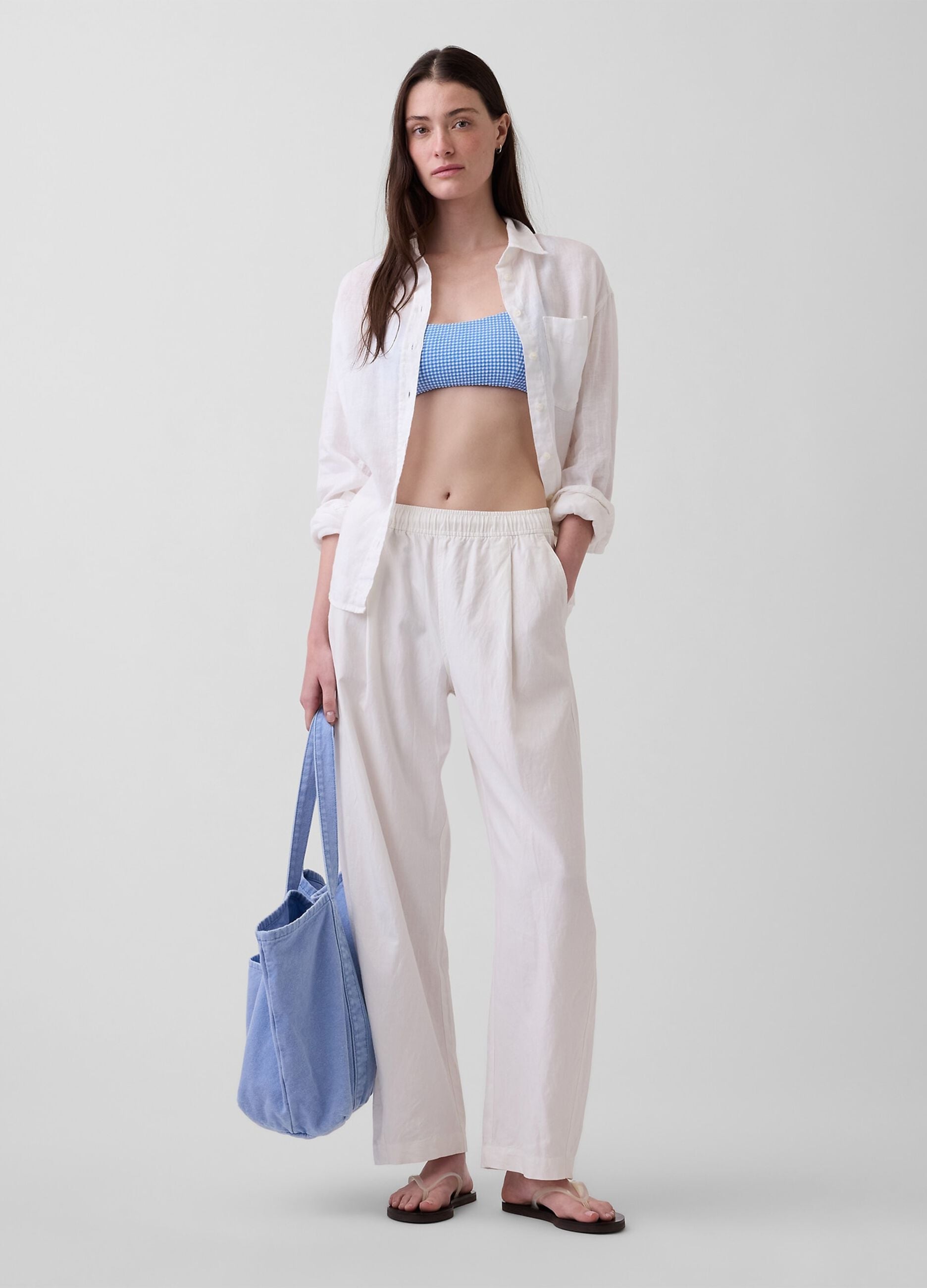 Pantaloni in misto lino