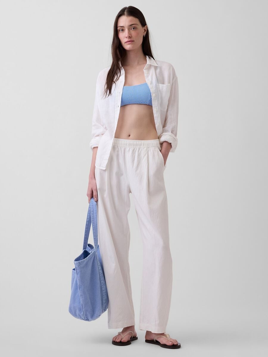 Pantaloni in misto lino Donna_0