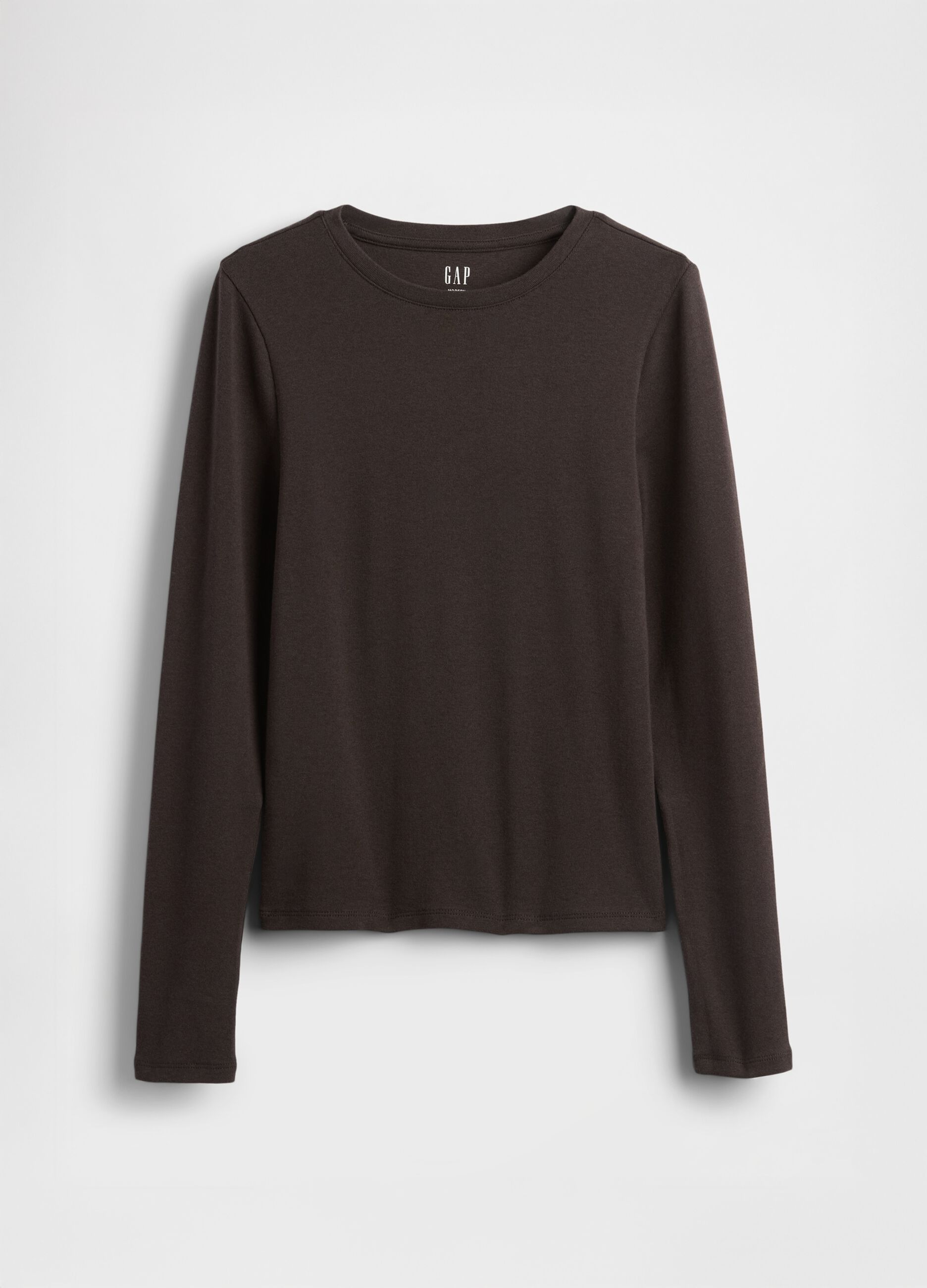 Maglia marrone a maniche lunghe elasticizzata_3