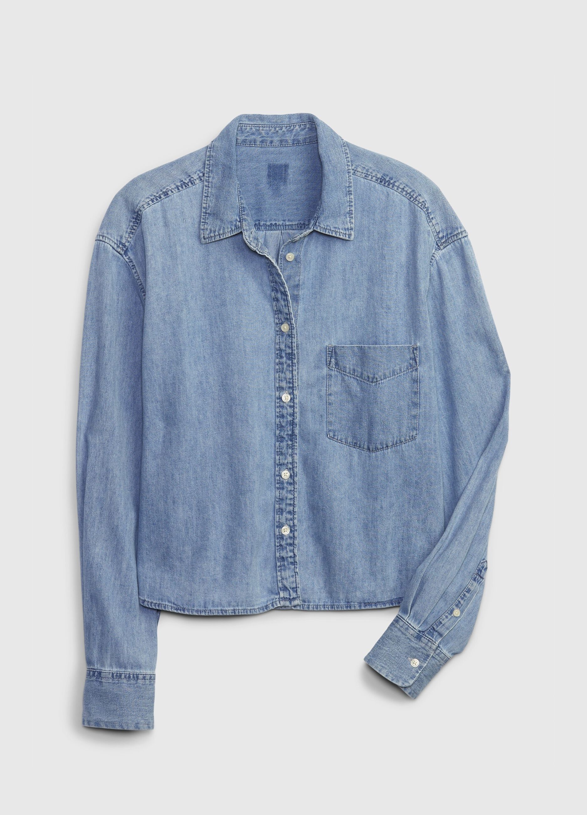 Camicia crop in denim_5