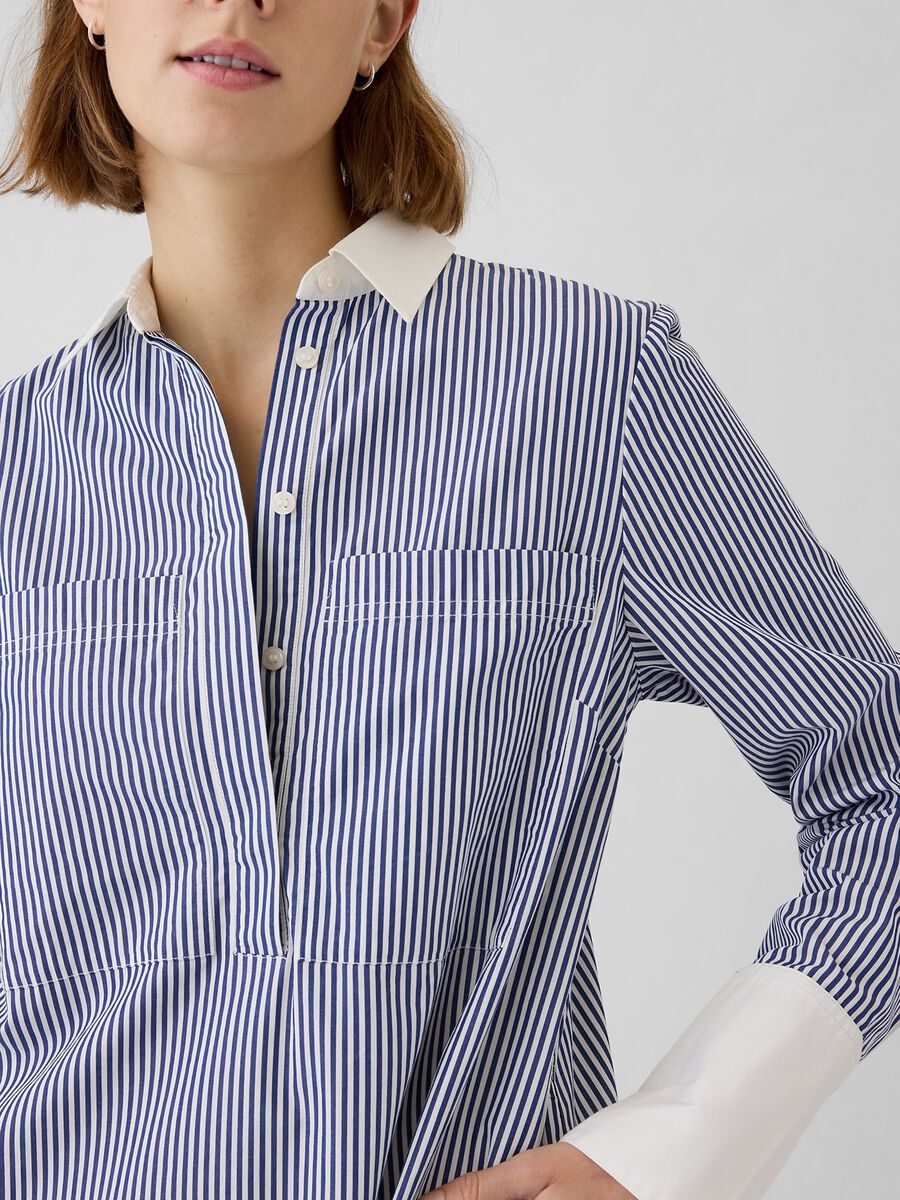 Vestito corto chemisier a righe Donna_3