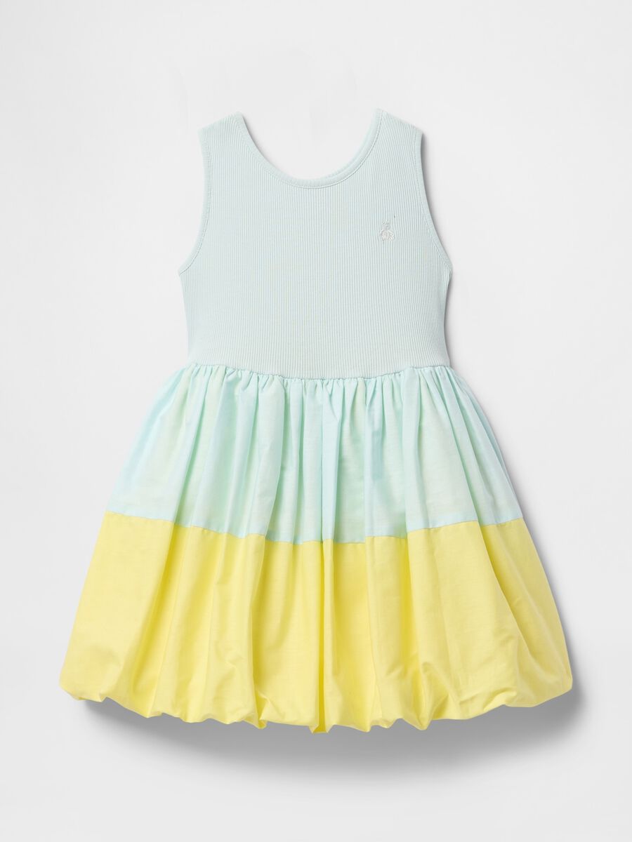 Vestito estivo bicolore verde e giallo per bambina Bimba_2