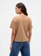 T-shirt marrone a maniche corte in cotone_1