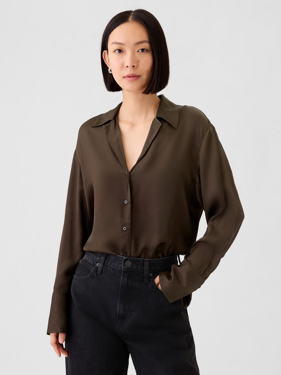 Camicia in viscosa satin Donna_0