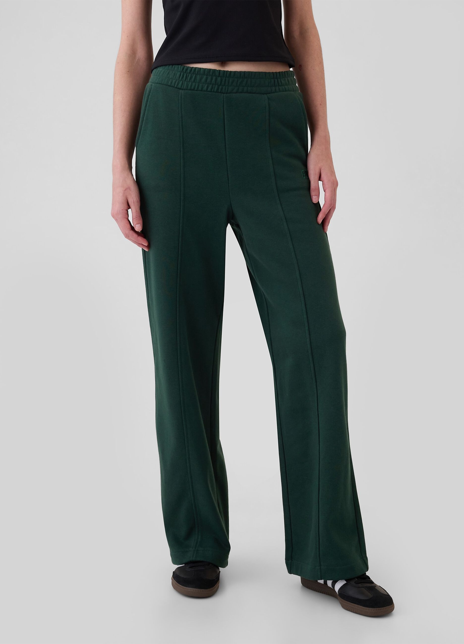 Pantalone joggers straight fit con cuciture in rilievo_1