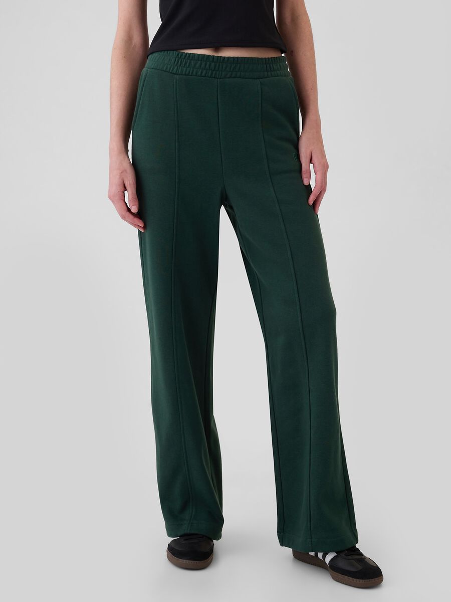 Pantalone joggers straight fit con cuciture in rilievo Donna_1
