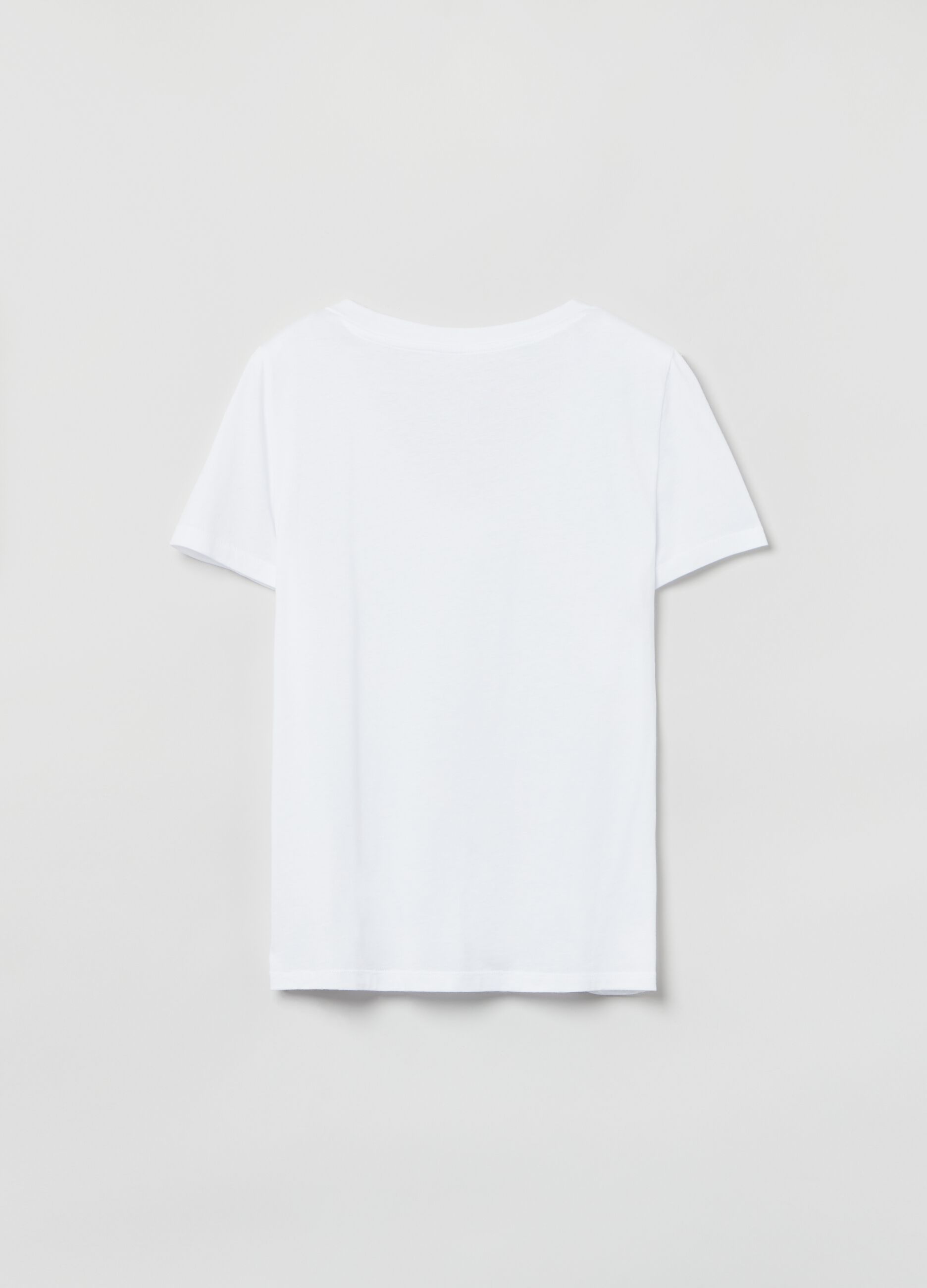 T-shirt in cotone con scollo a V_2