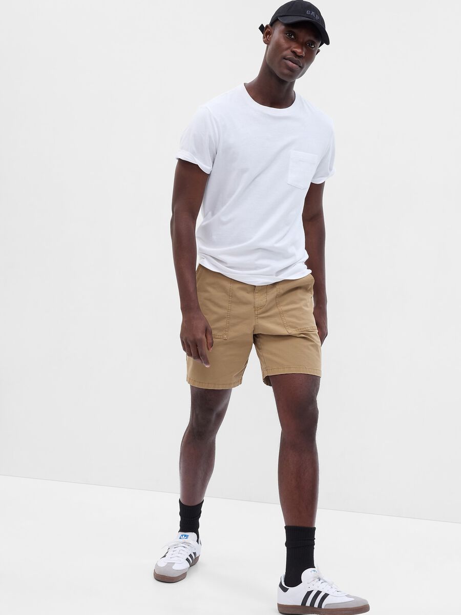 Stretch cotton Bermuda shorts with ripstop weave Man_0