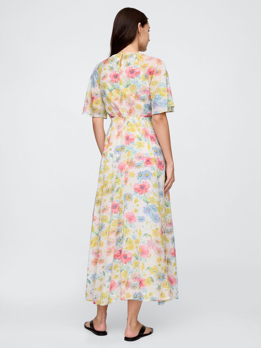 Abito lungo floreale multicolor in misto viscosa e cotone Gap Donna_2