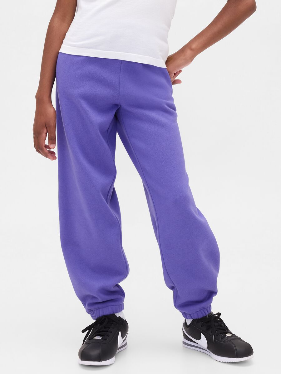 Purple knit trousers for girls Girl_1