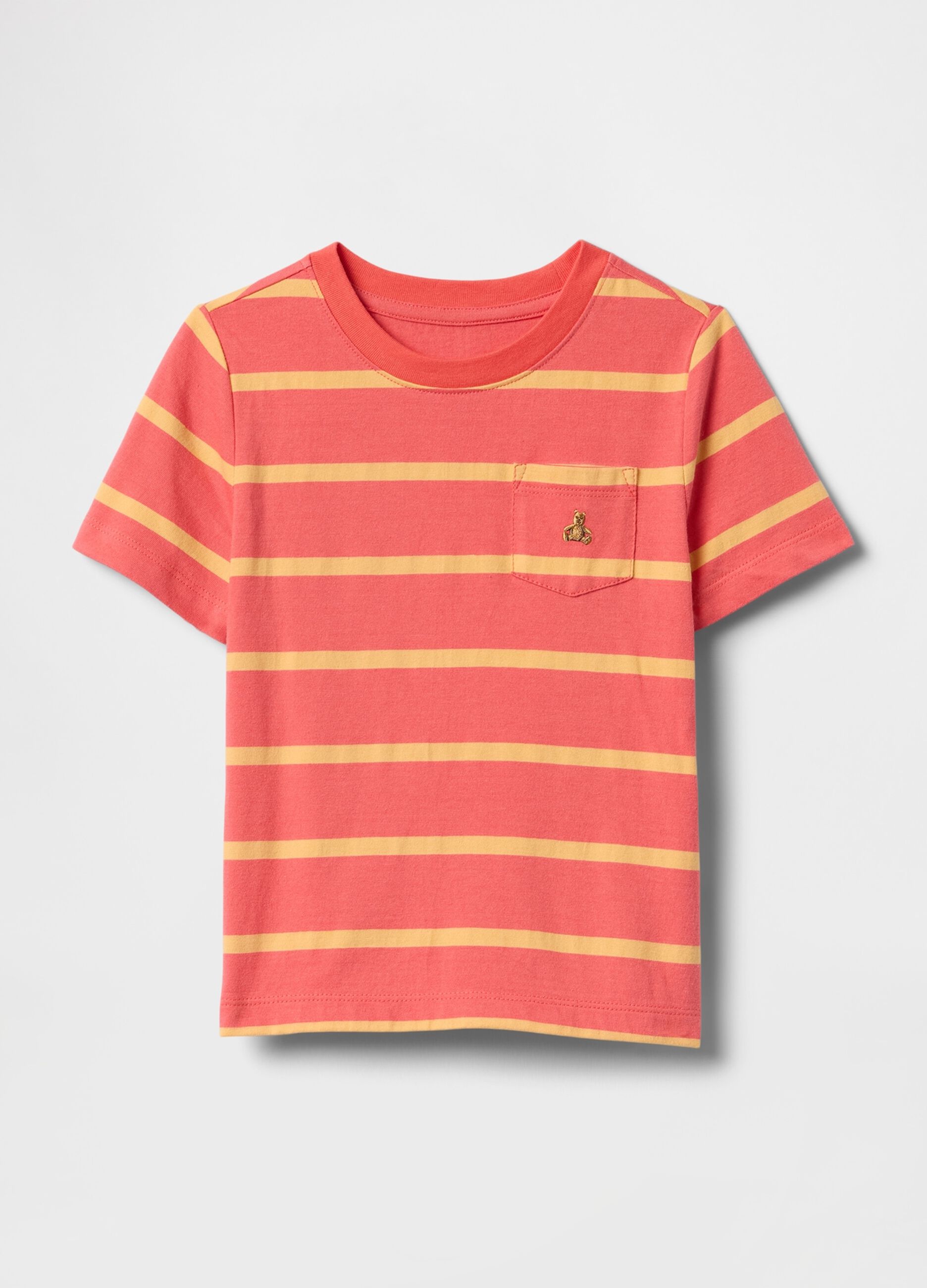 T-shirt a righe arancione e gialla