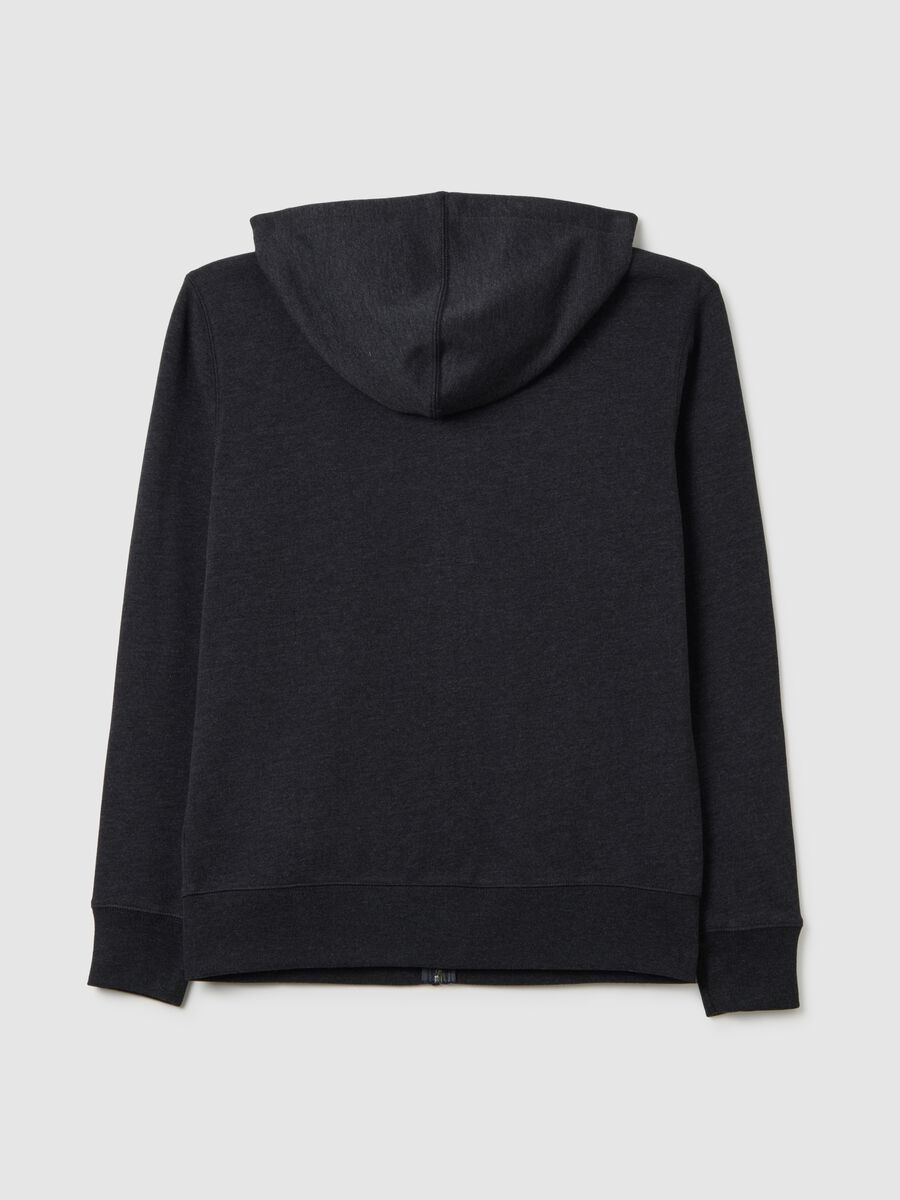 Full-zip sweatshirt in fleece with hood and embroidered logo Man_2