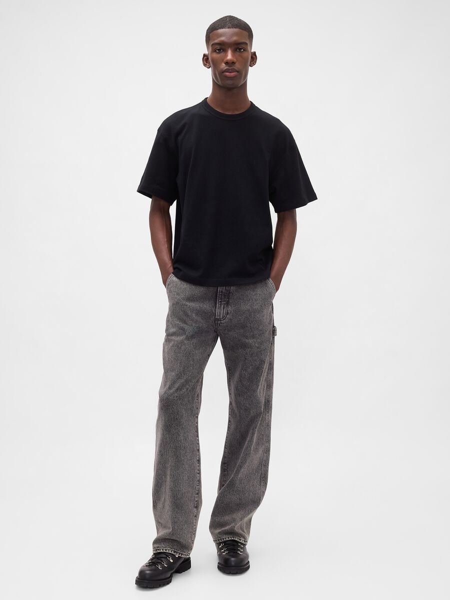 Jeans grigi in puro cotone Uomo_0