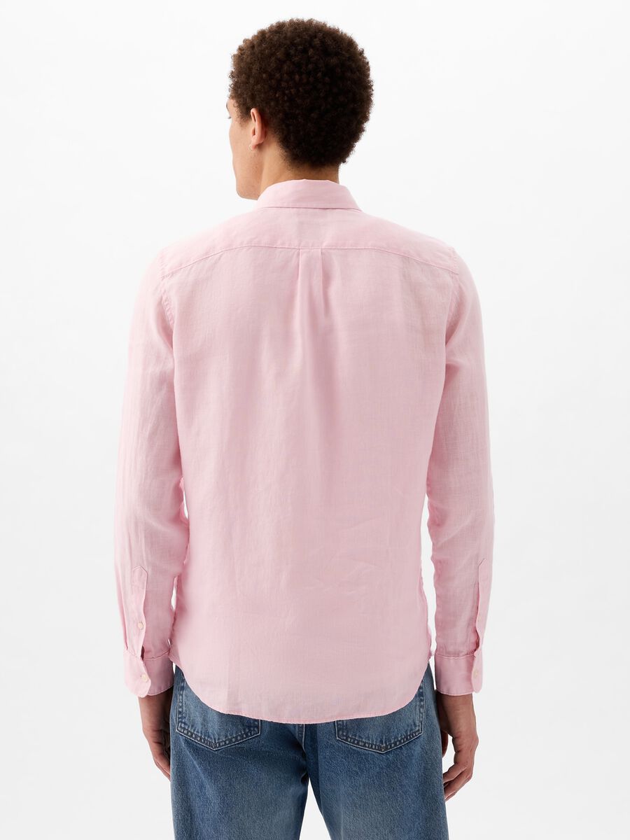 Camicia regular fit in lino Uomo_2