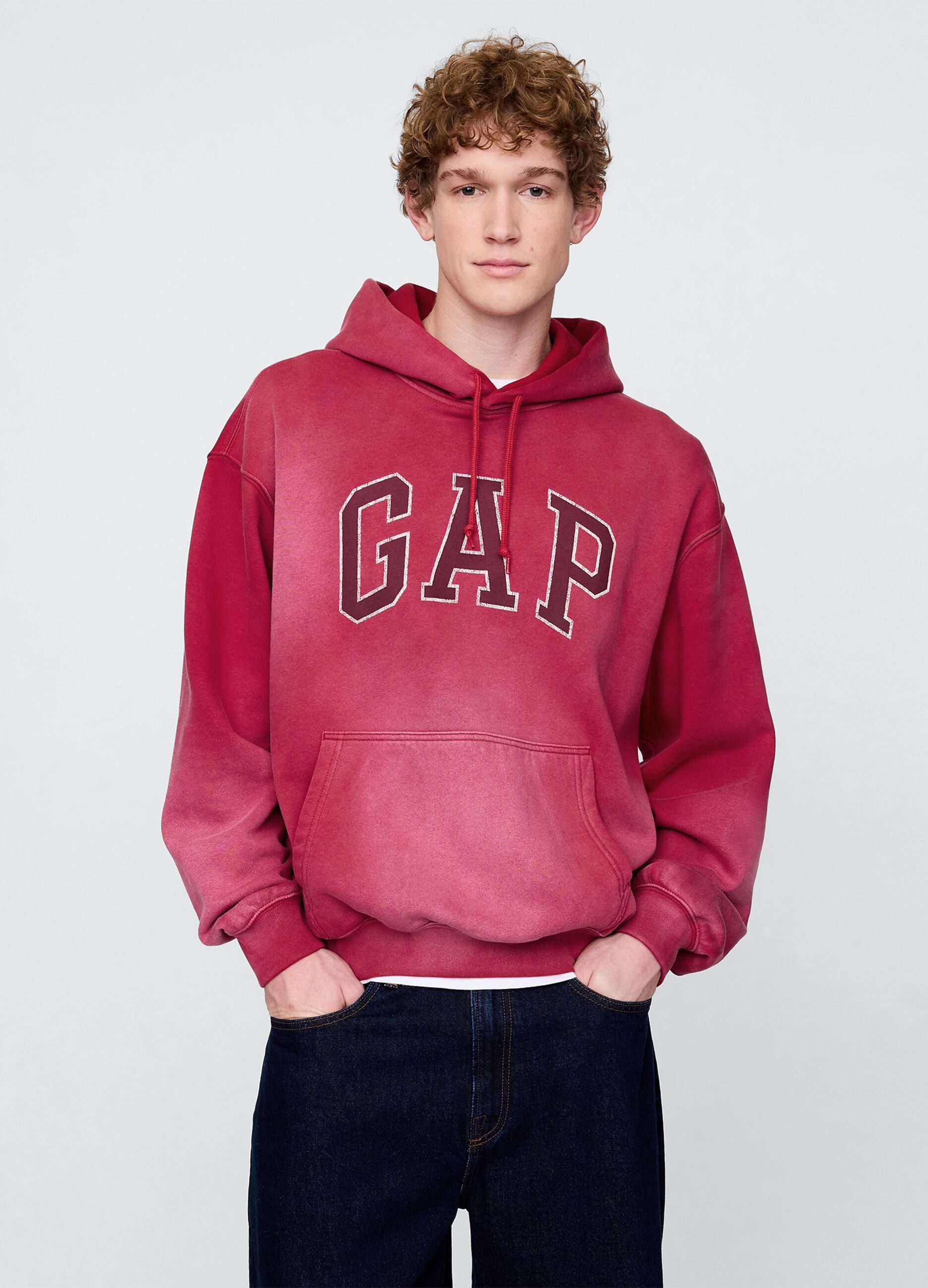Felpa con cappuccio rossa Gap