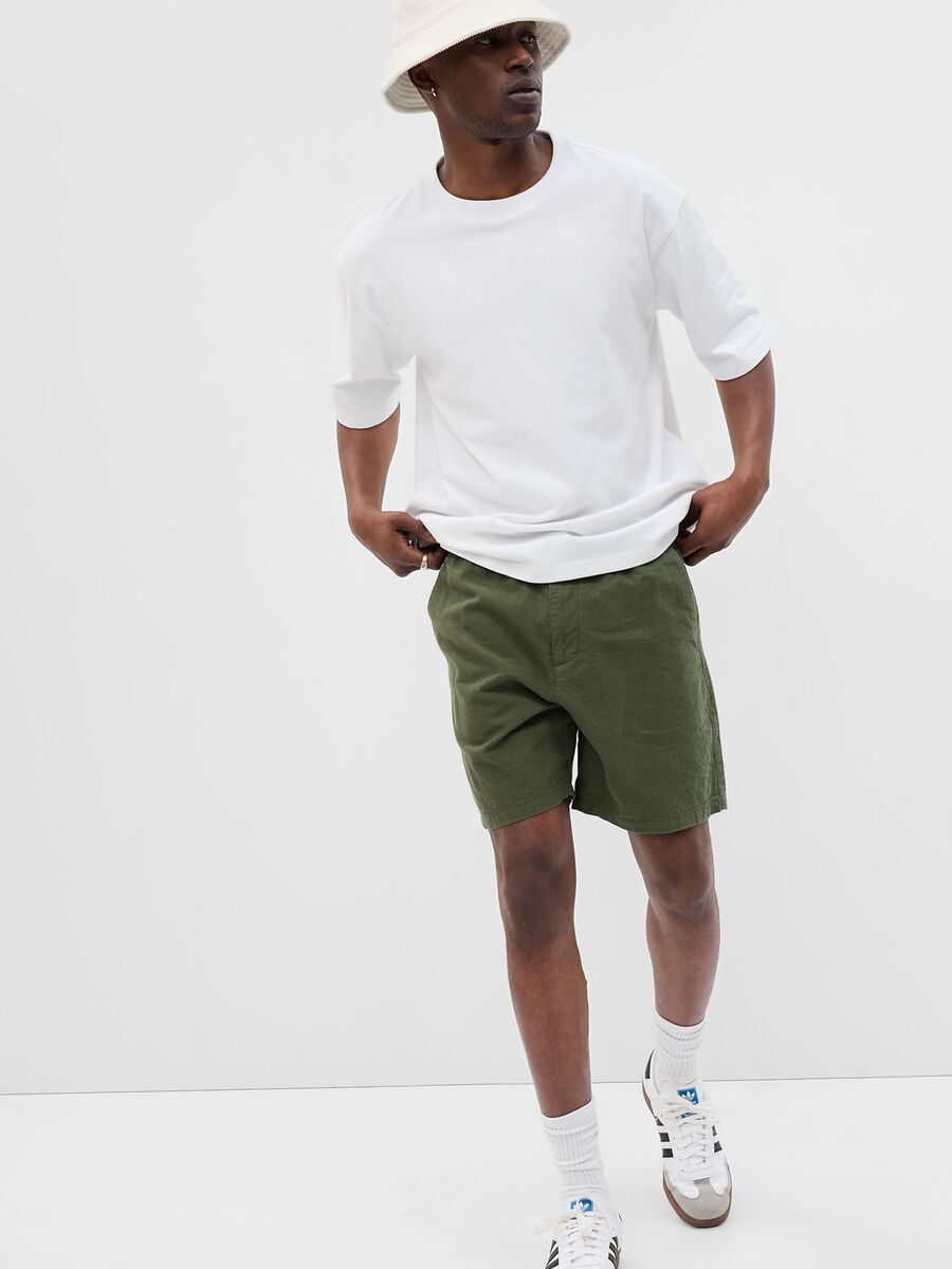 Linen and cotton Bermuda shorts Man_0