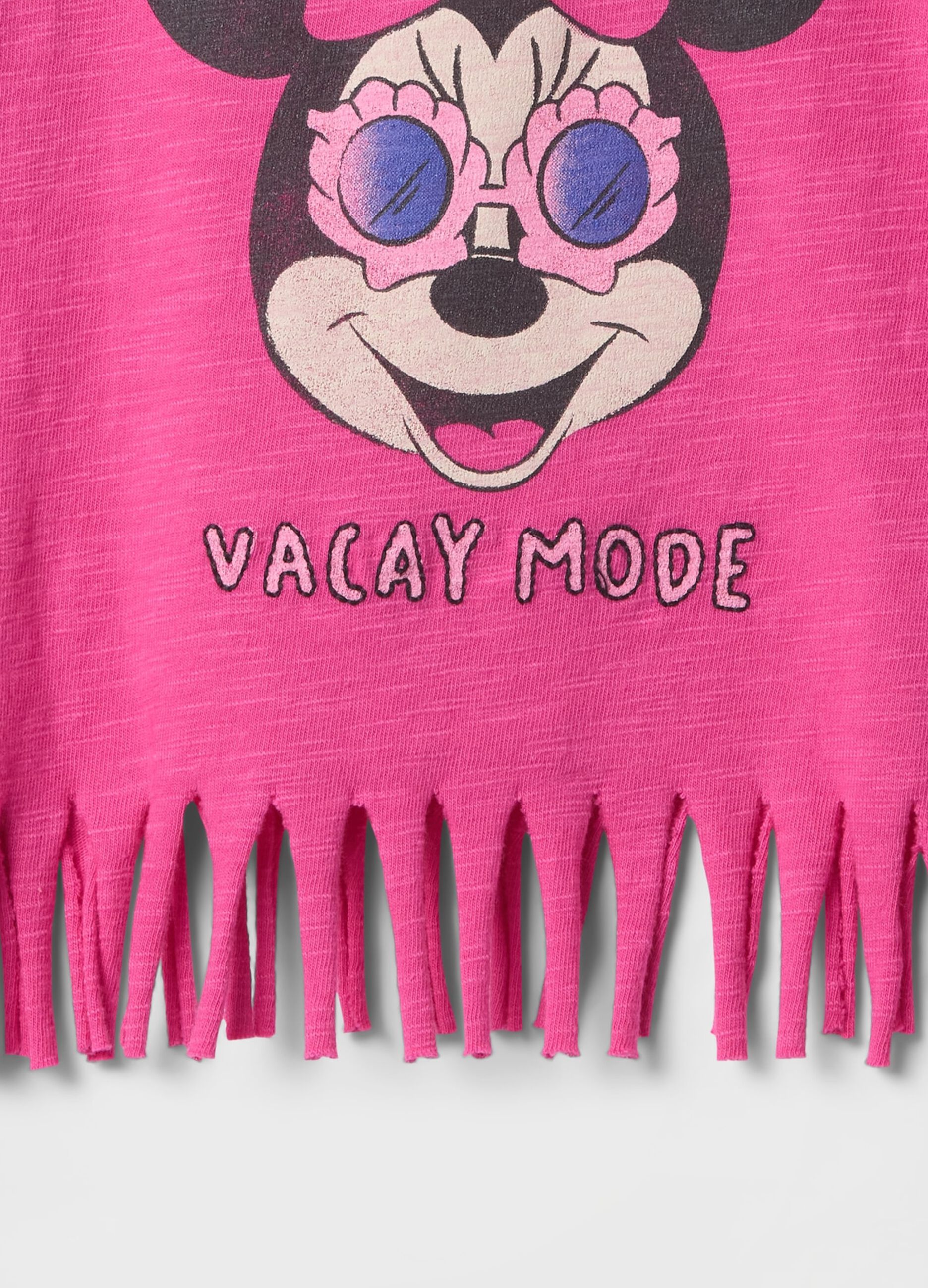 T-shirt rosa Minnie con frange per bambine_2