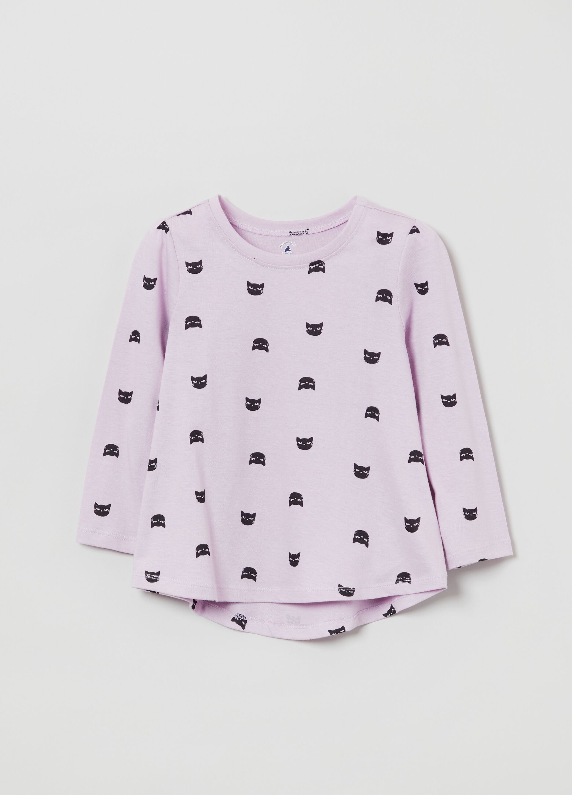 Long-sleeved T-shirt with kittens print_0