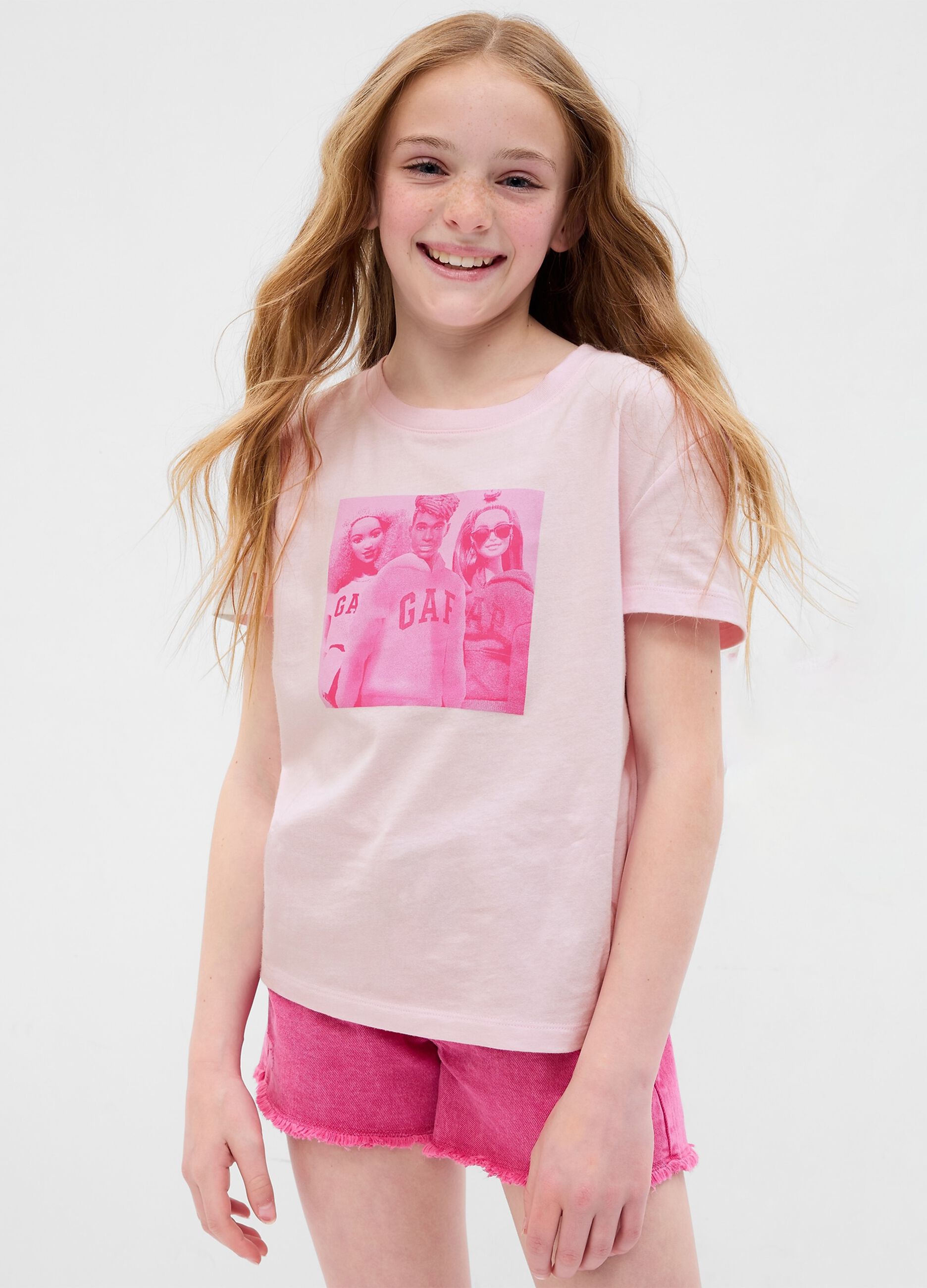 Round neck T-shirt with Barbie™ print