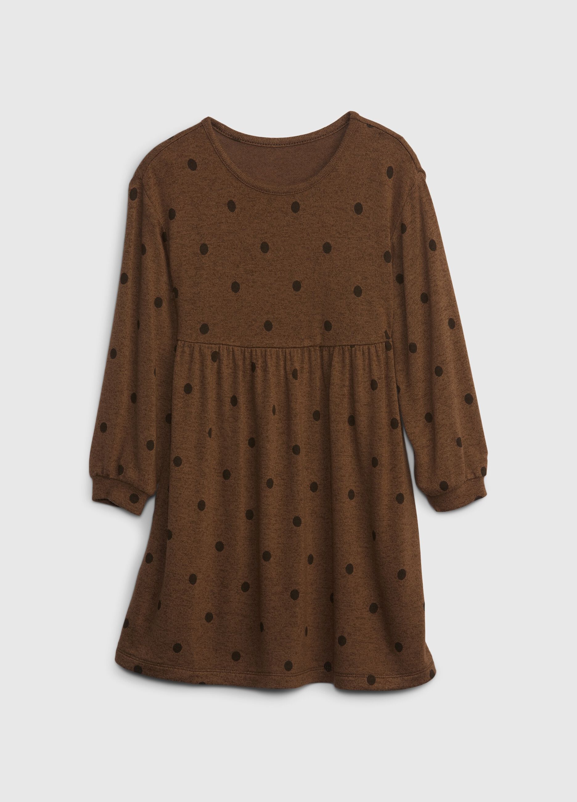 Polka dot dress with long sleeves