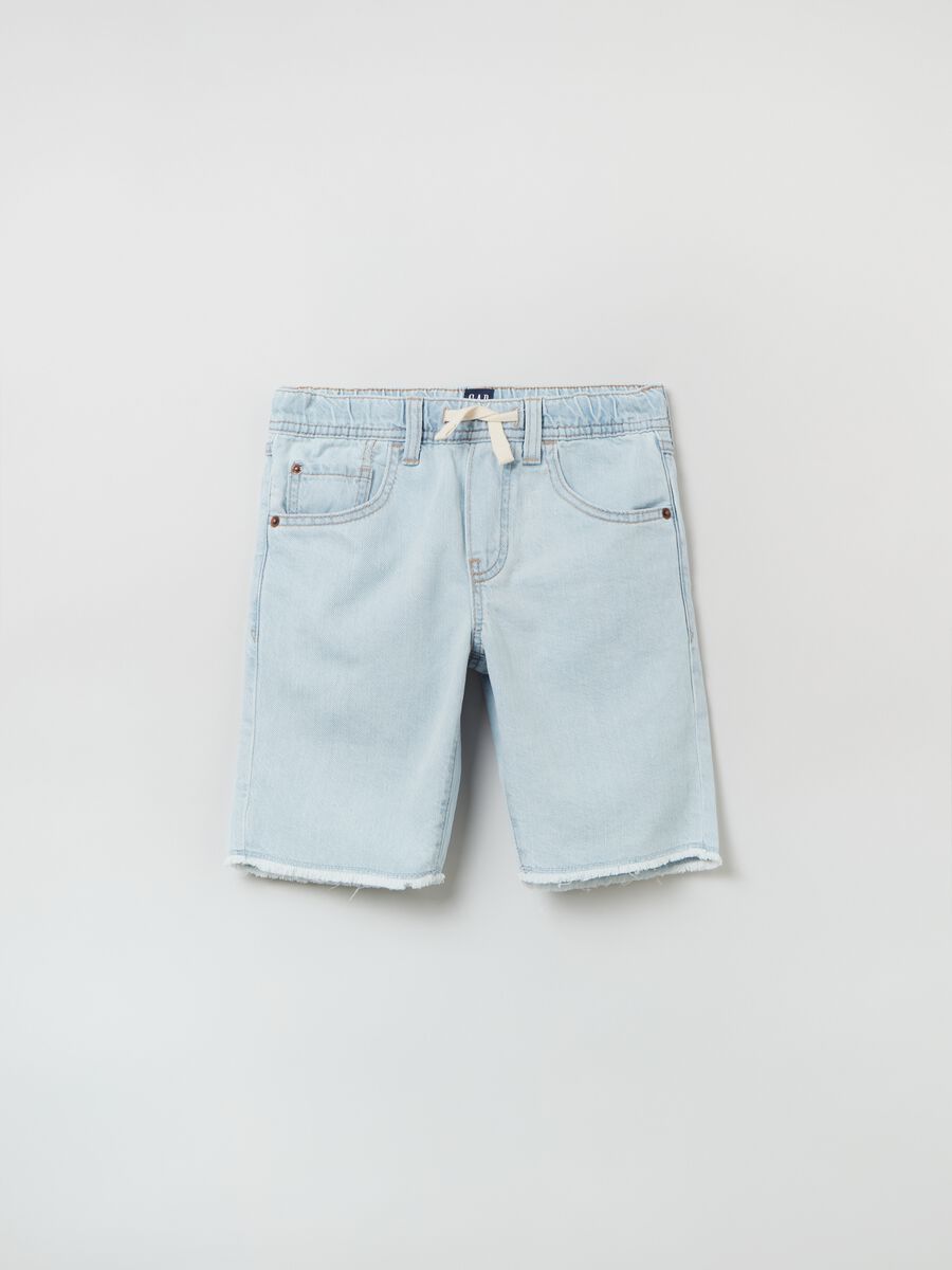 Bermuda in denim con coulisse Bambino_0