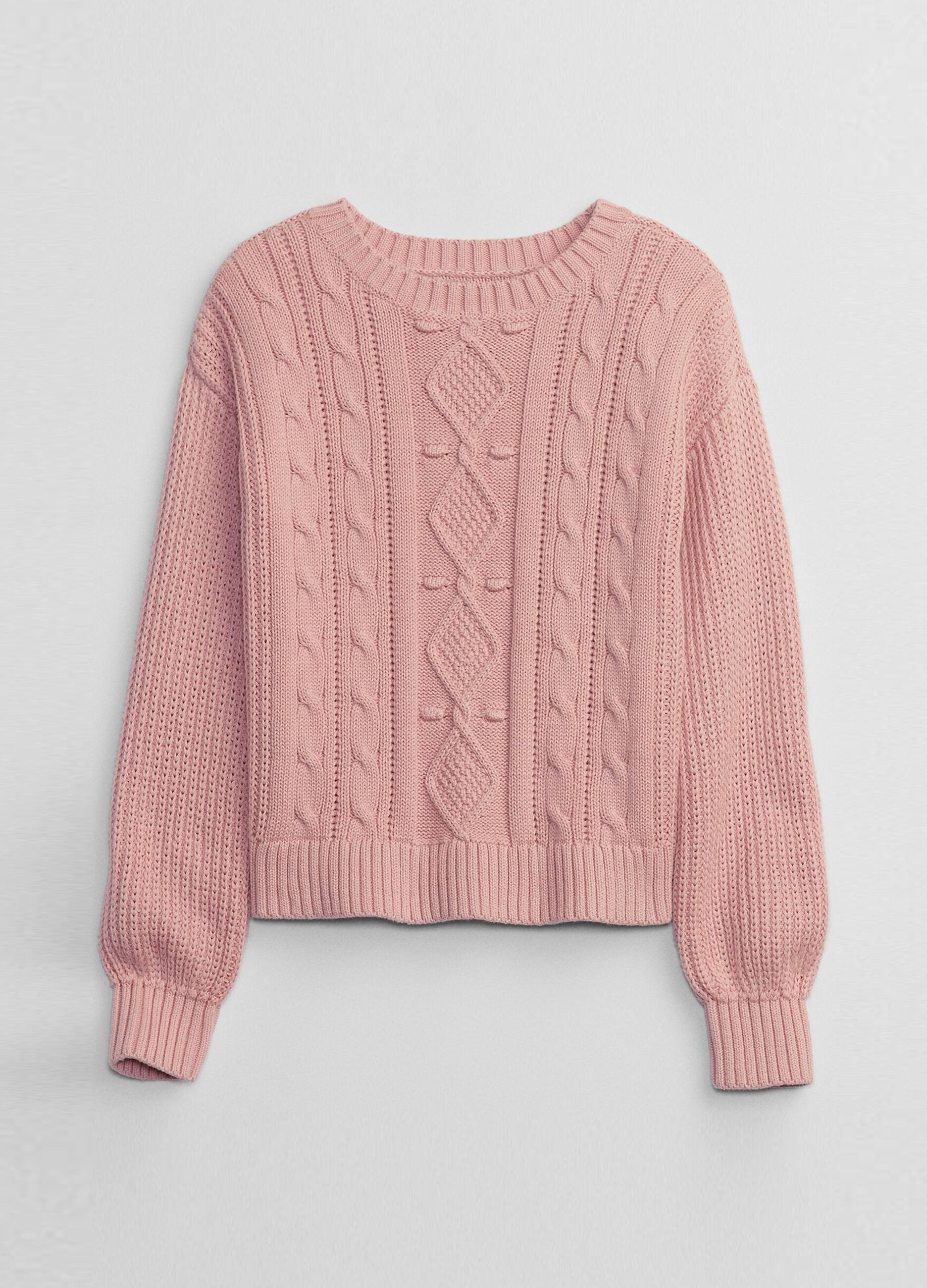 Pullover tricot con lavorazione a trecce