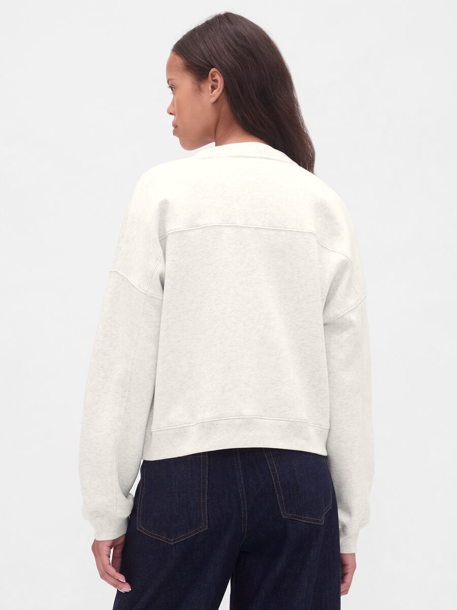 Felpa bianca in misto cotone Donna_2