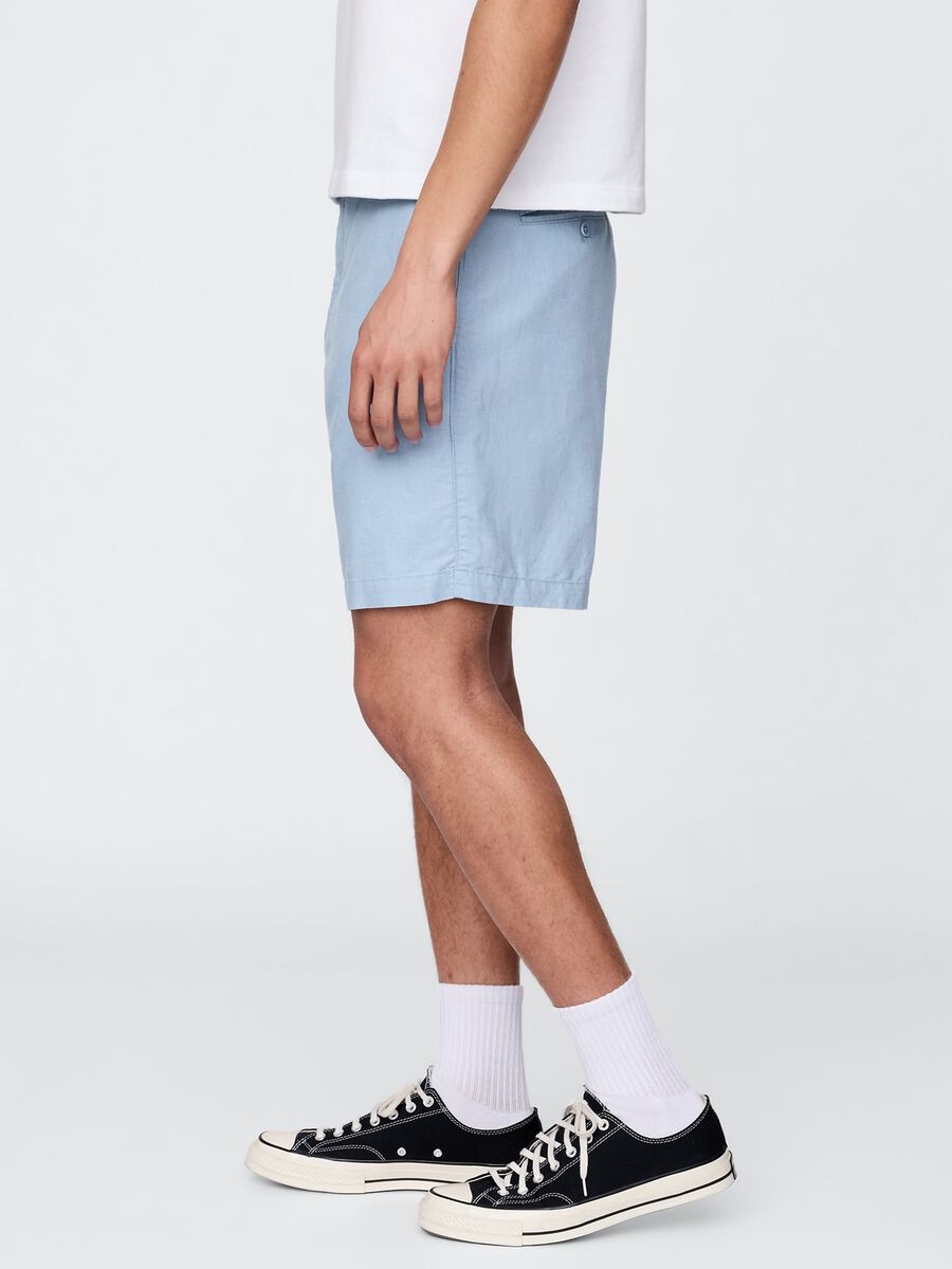 Shorts azzurri in lino e cotone Gap Uomo_5