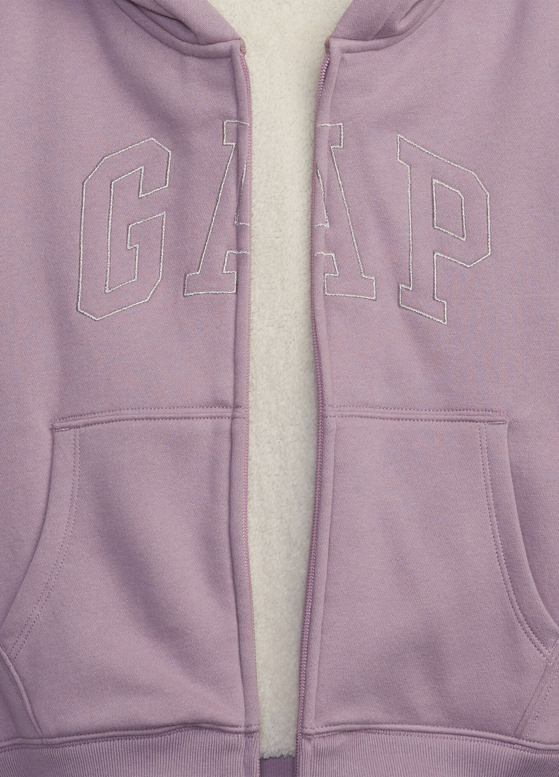 Full-zip con interno in sherpa e ricamo logo_1
