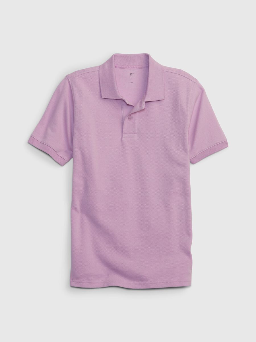 Solid colour pique polo shirt Boy_0