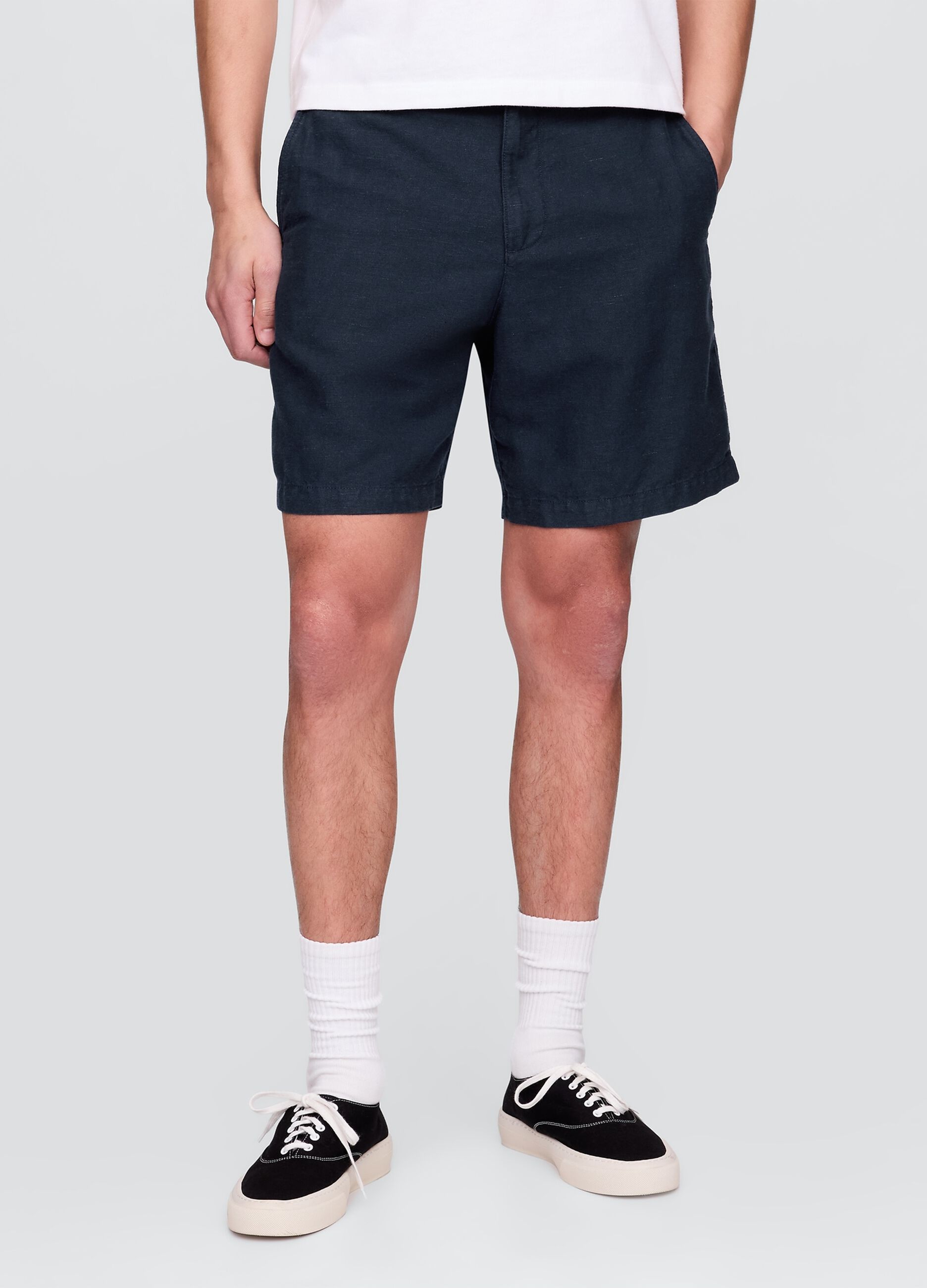 Shorts blu in lino e cotone Gap_1