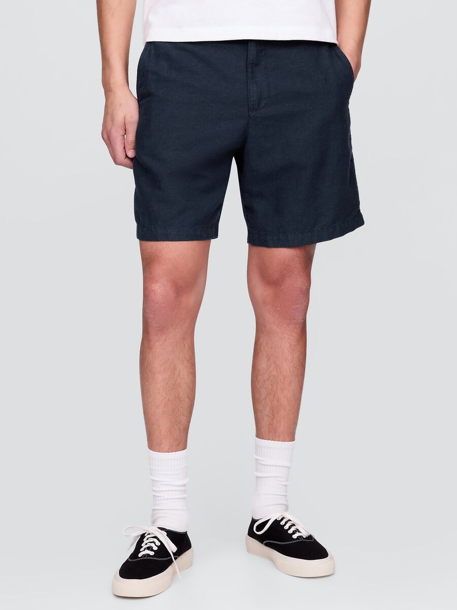 Shorts blu in lino e cotone Gap Uomo_1