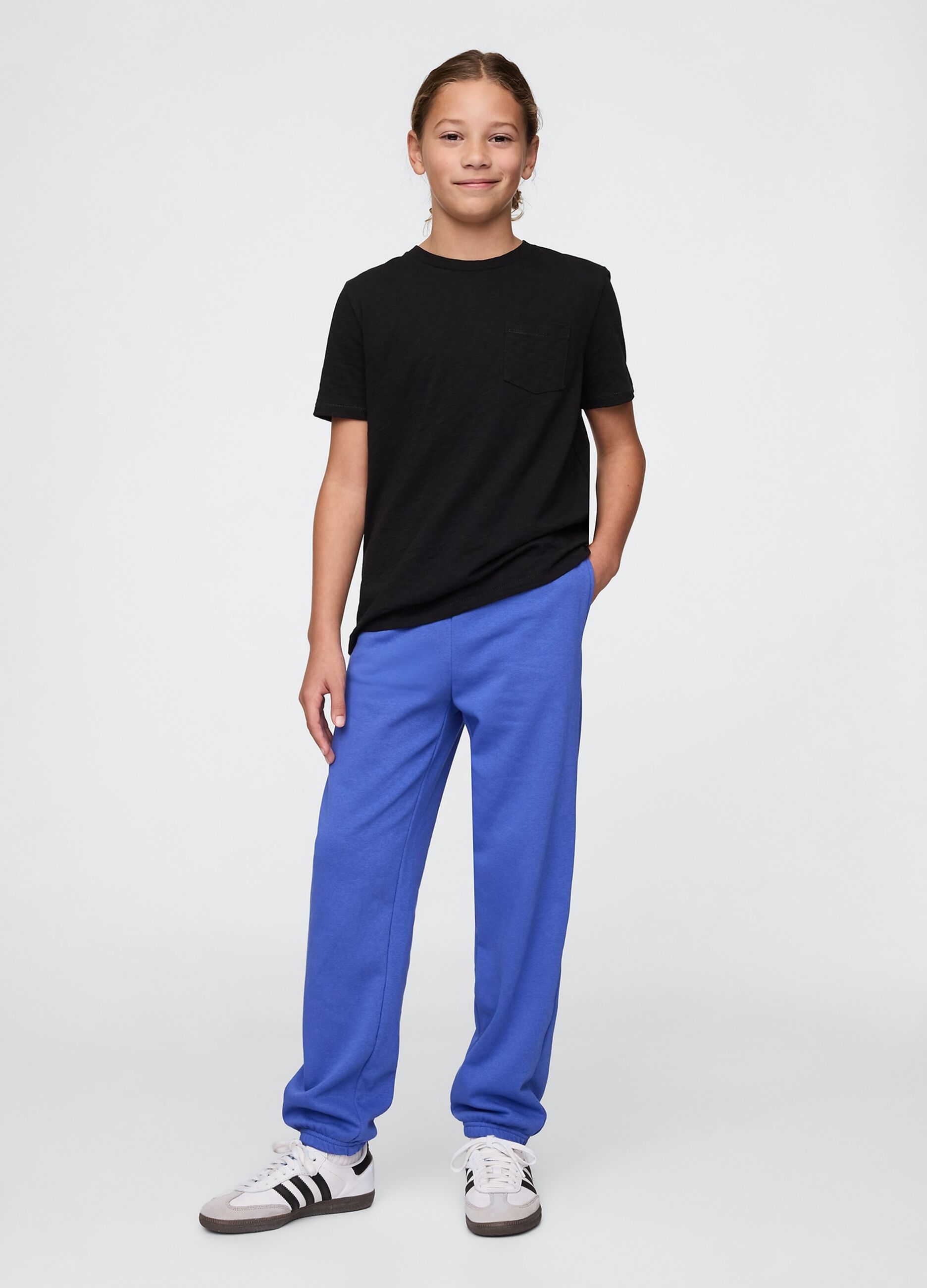 Pantaloni jogger blu in misto cotone