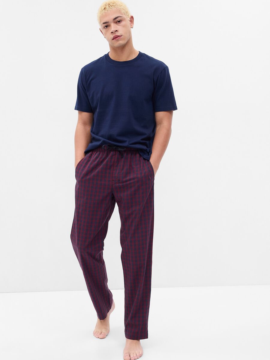 Long pyjama trousers with check pattern Man_0
