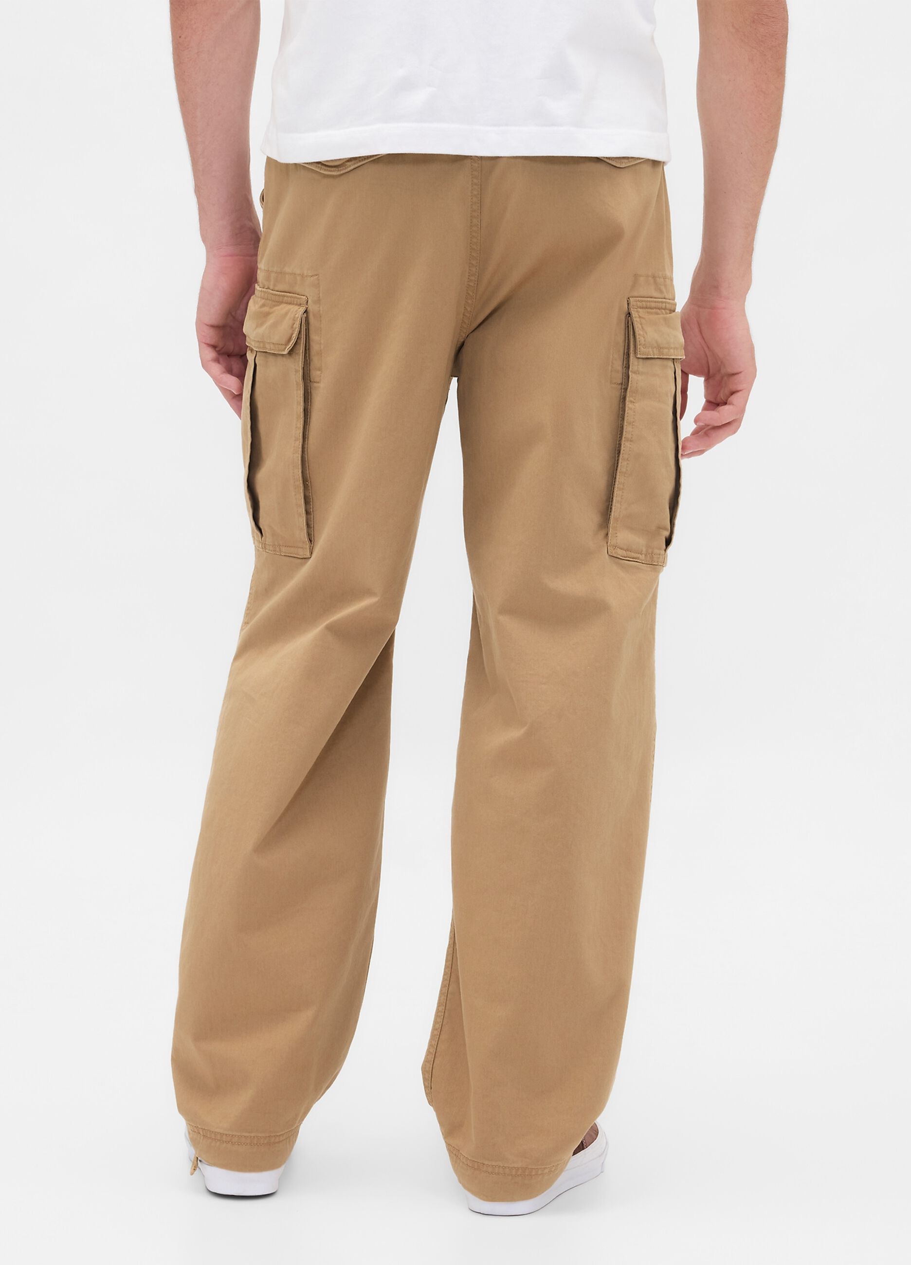 Pantaloni cargo beige elasticizzati