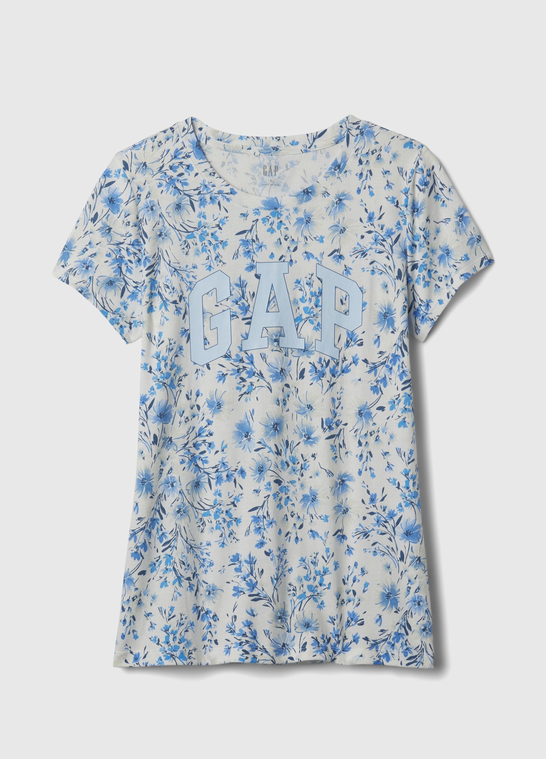 Floral T-shirt with logo print_3