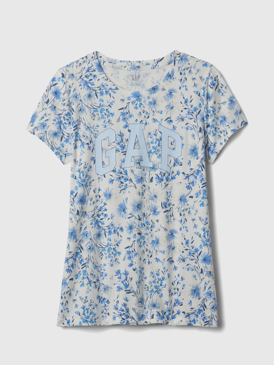 Floral T-shirt with logo print Woman_3