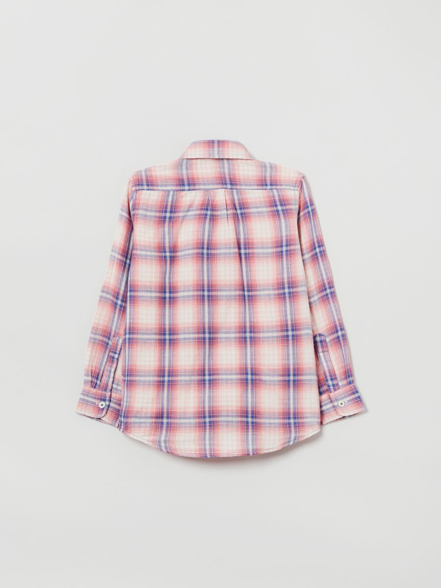 Poplin shirt with check pattern Boy_1