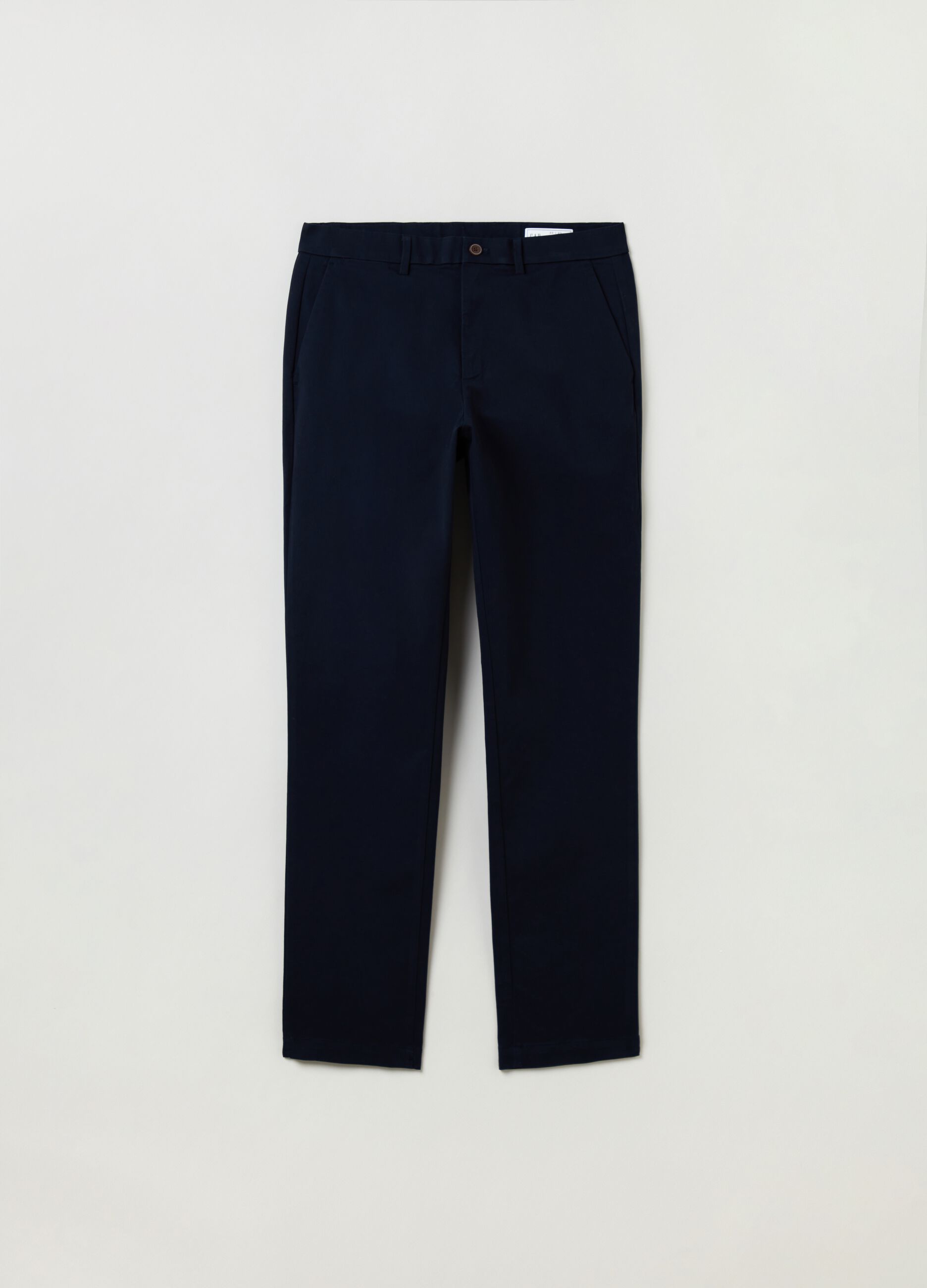 Stretch cotton slim fit trousers_1