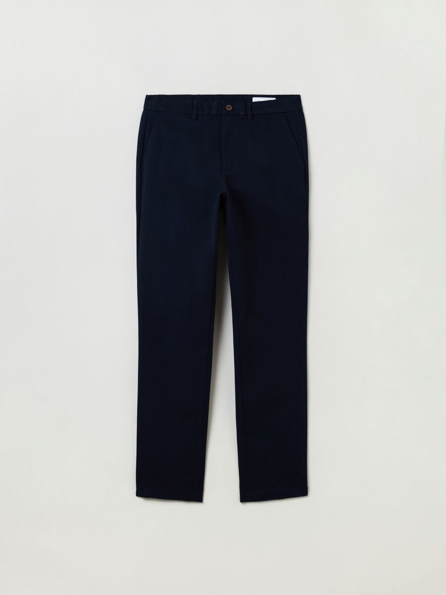 Pantaloni slim fit in cotone stretch Uomo_1