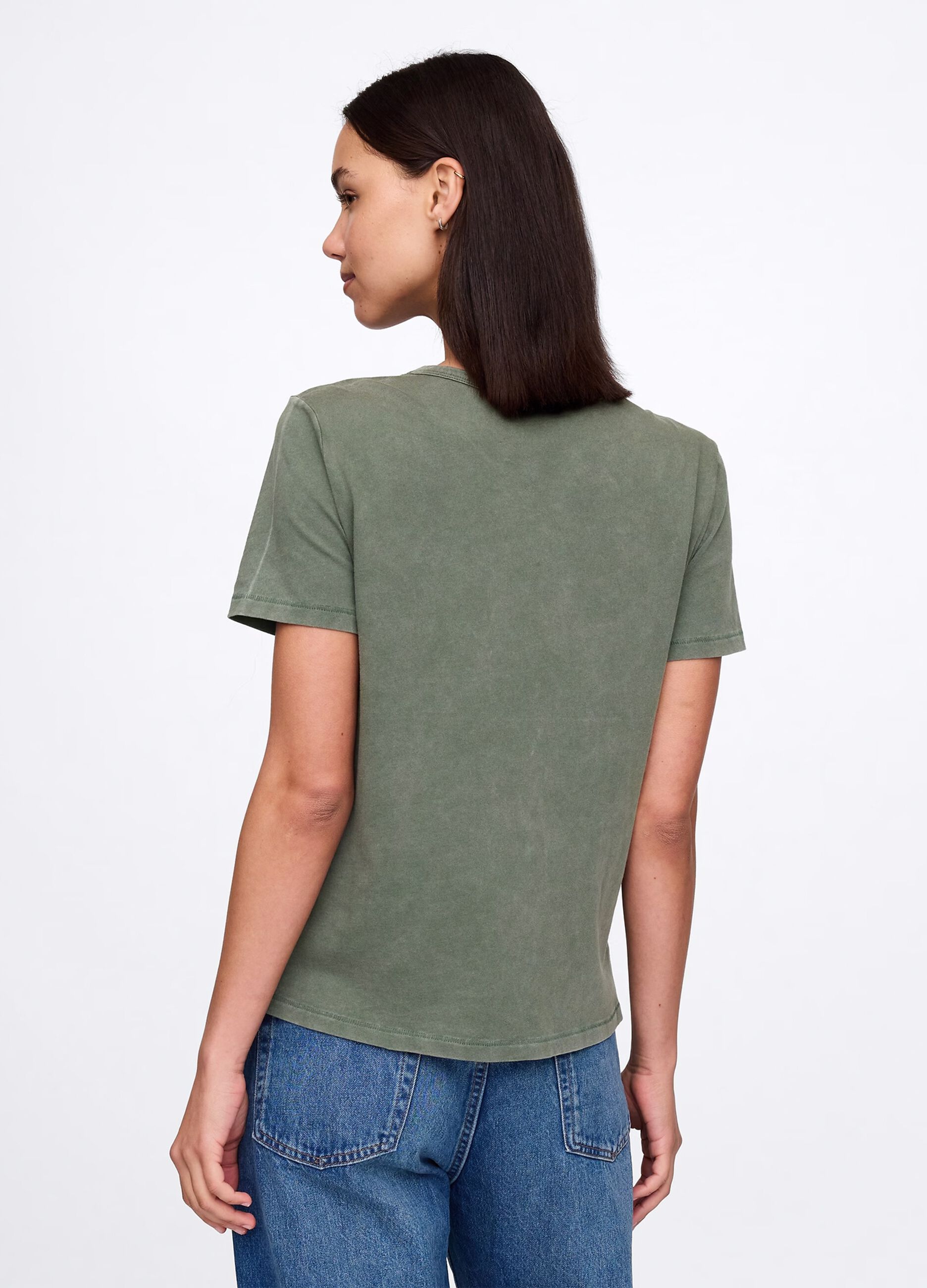 T-shirt verde in puro cotone_2