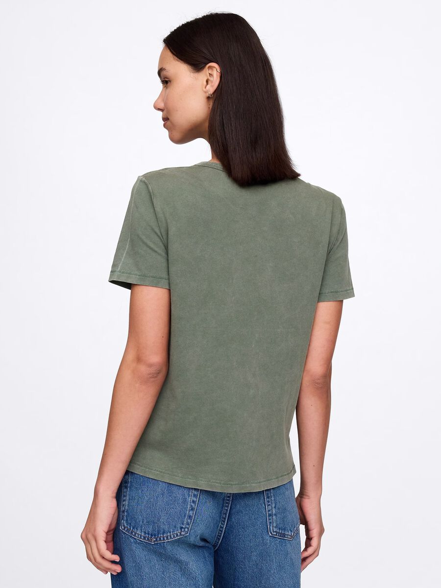 Green Pure Cotton Gap T-shirt Woman_2