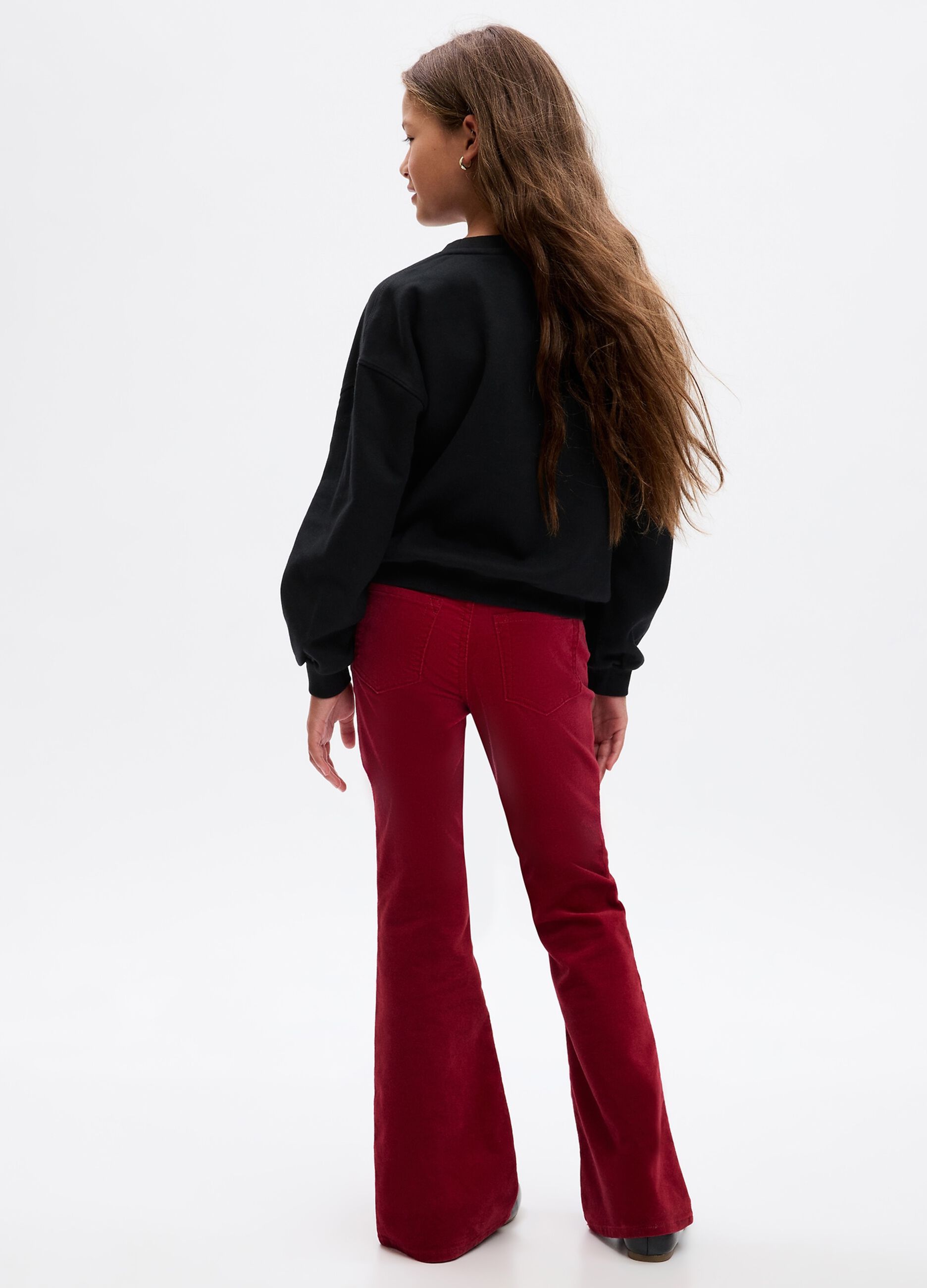 Flare-fit velvet trousers_1